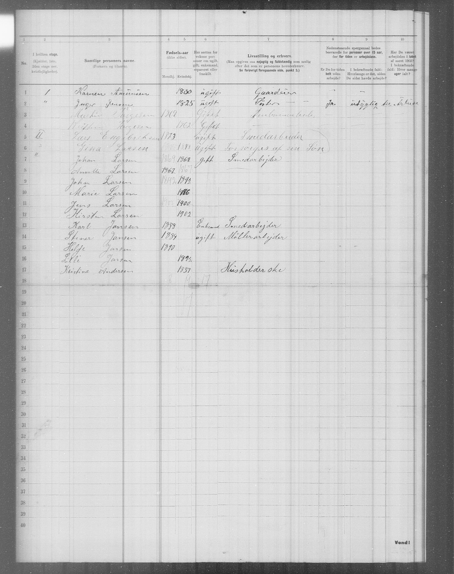 OBA, Municipal Census 1902 for Kristiania, 1902, p. 5161