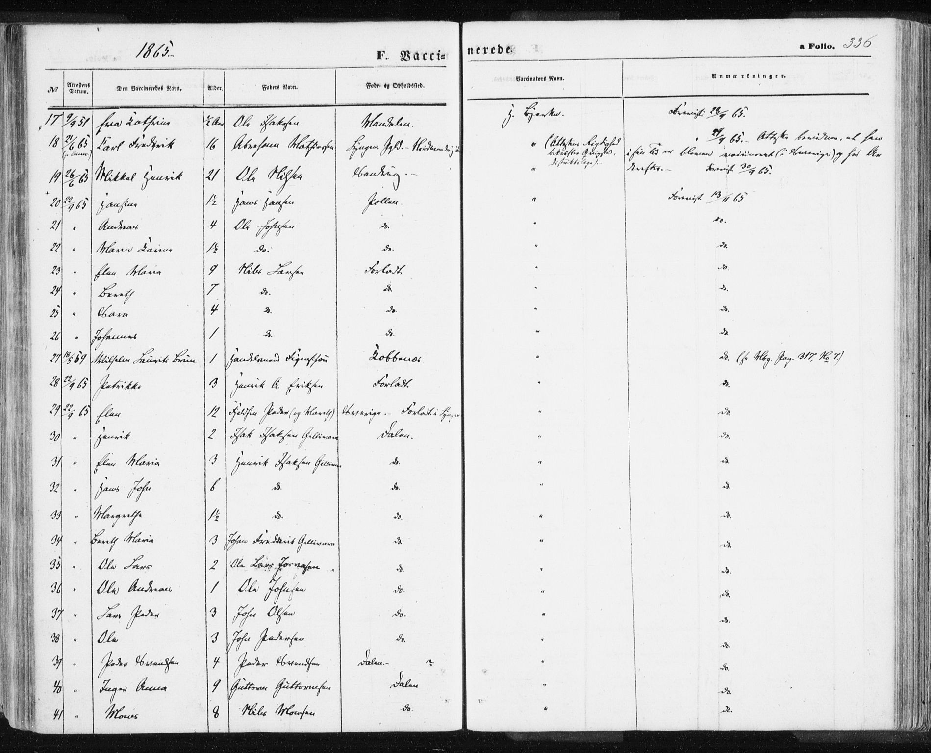 Lyngen sokneprestembete, AV/SATØ-S-1289/H/He/Hea/L0005kirke: Parish register (official) no. 5, 1859-1869, p. 336