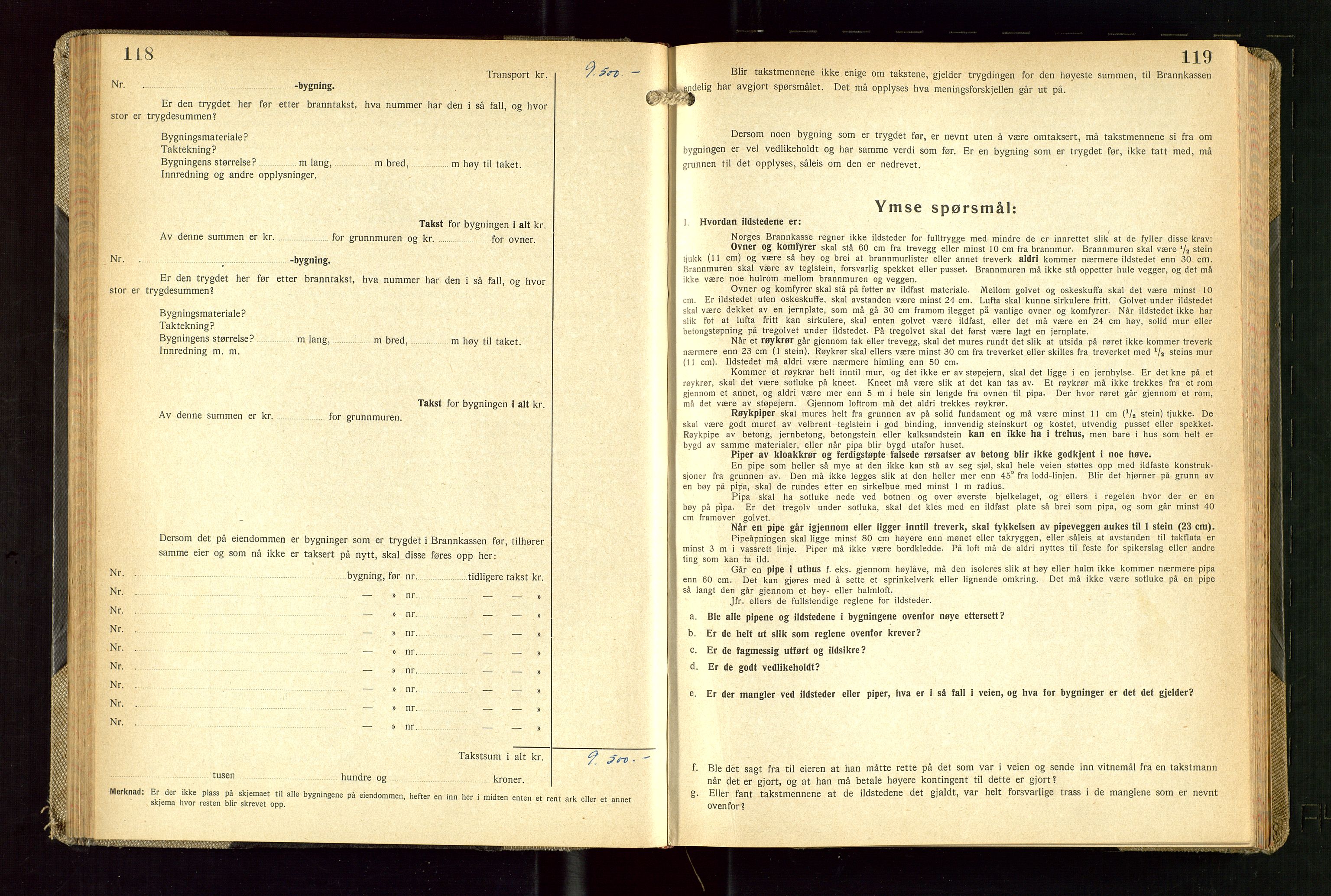 Skudenes lensmannskontor, AV/SAST-A-100444/Gob/L0003: "Brandtakstprotokoll", 1942-1954, p. 118-119