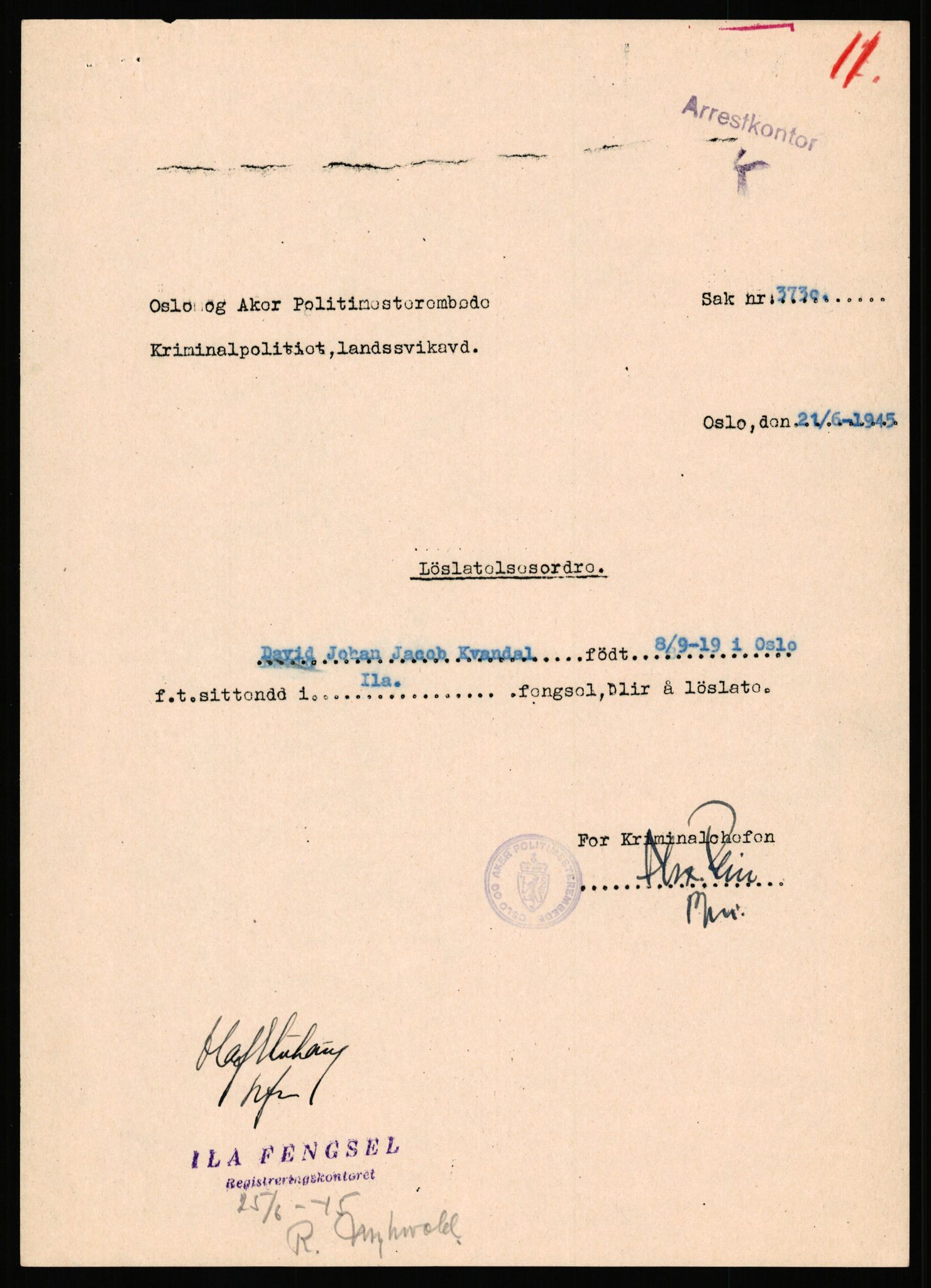 Landssvikarkivet, Oslo politikammer, AV/RA-S-3138-01/D/Dd/L0033/0330: Forelegg, anr. 3646 - 3730 / Anr. 3730, 1945-1946, p. 35