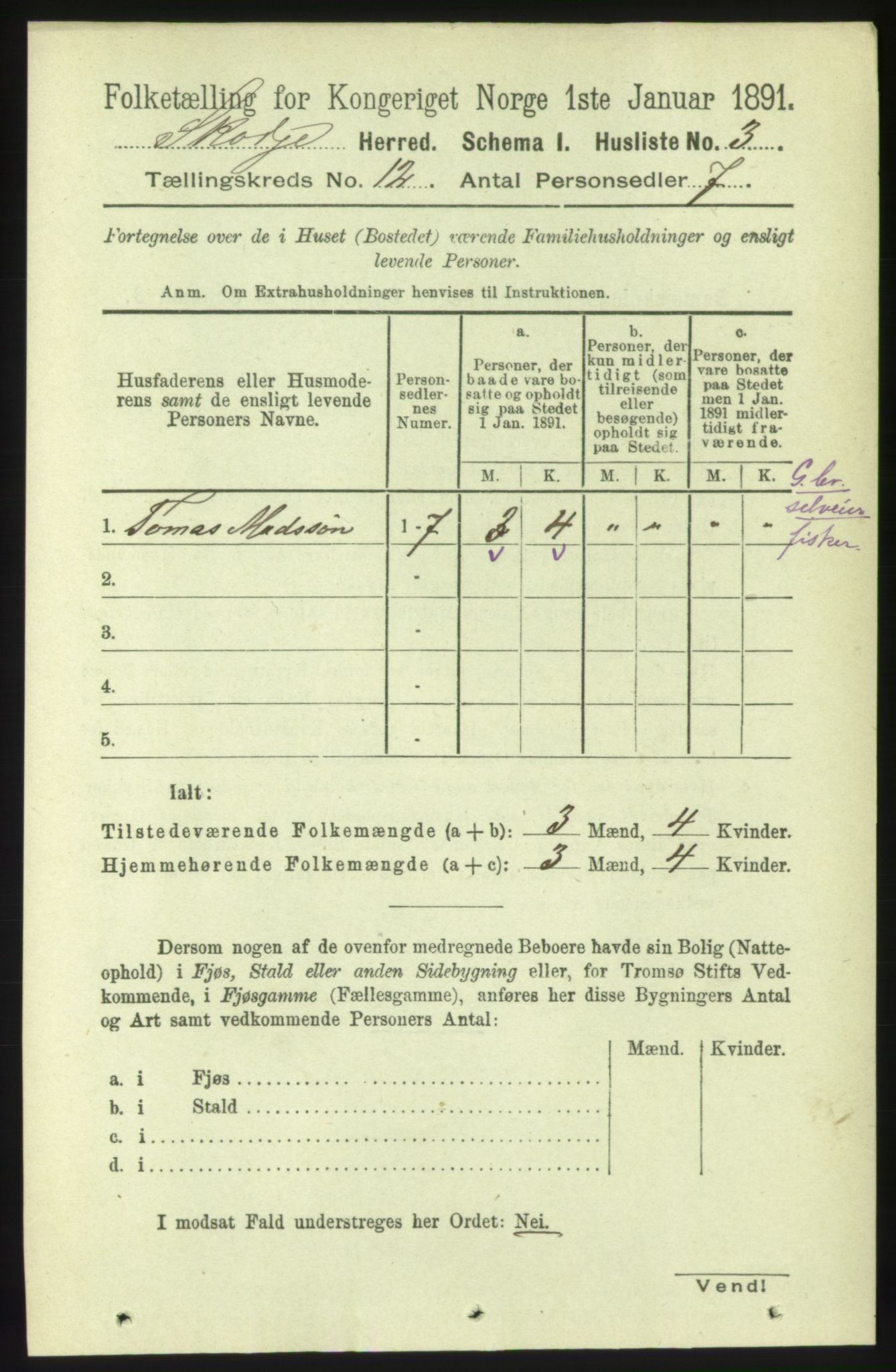 RA, 1891 census for 1529 Skodje, 1891, p. 2389