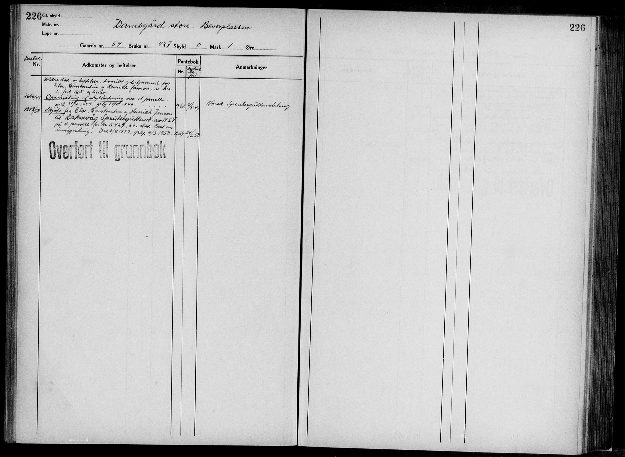 Midhordland sorenskriveri, AV/SAB-A-3001/1/G/Ga/Gab/L0117: Mortgage register no. II.A.b.117, p. 226