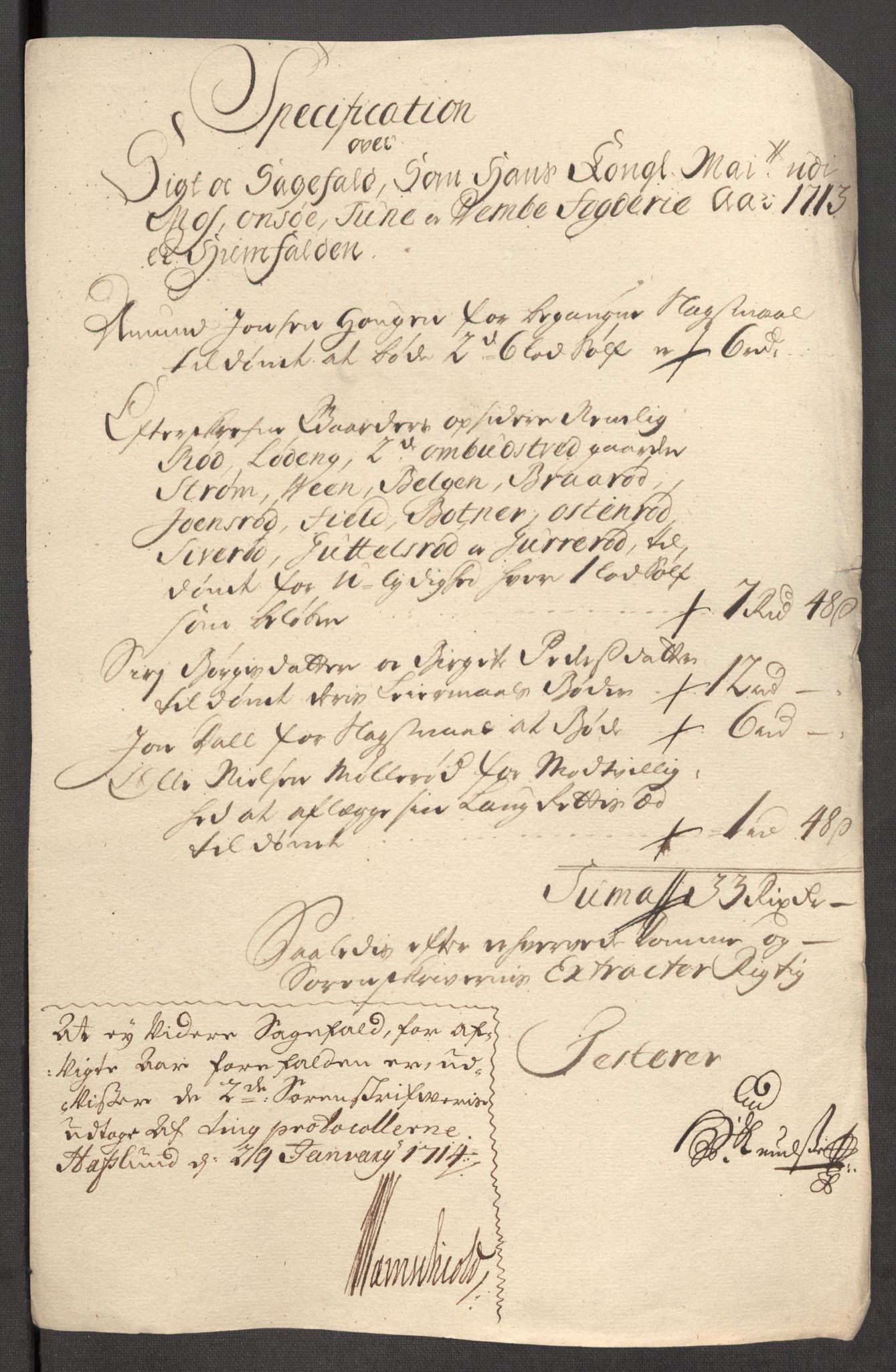 Rentekammeret inntil 1814, Reviderte regnskaper, Fogderegnskap, AV/RA-EA-4092/R04/L0138: Fogderegnskap Moss, Onsøy, Tune, Veme og Åbygge, 1713-1714, p. 192