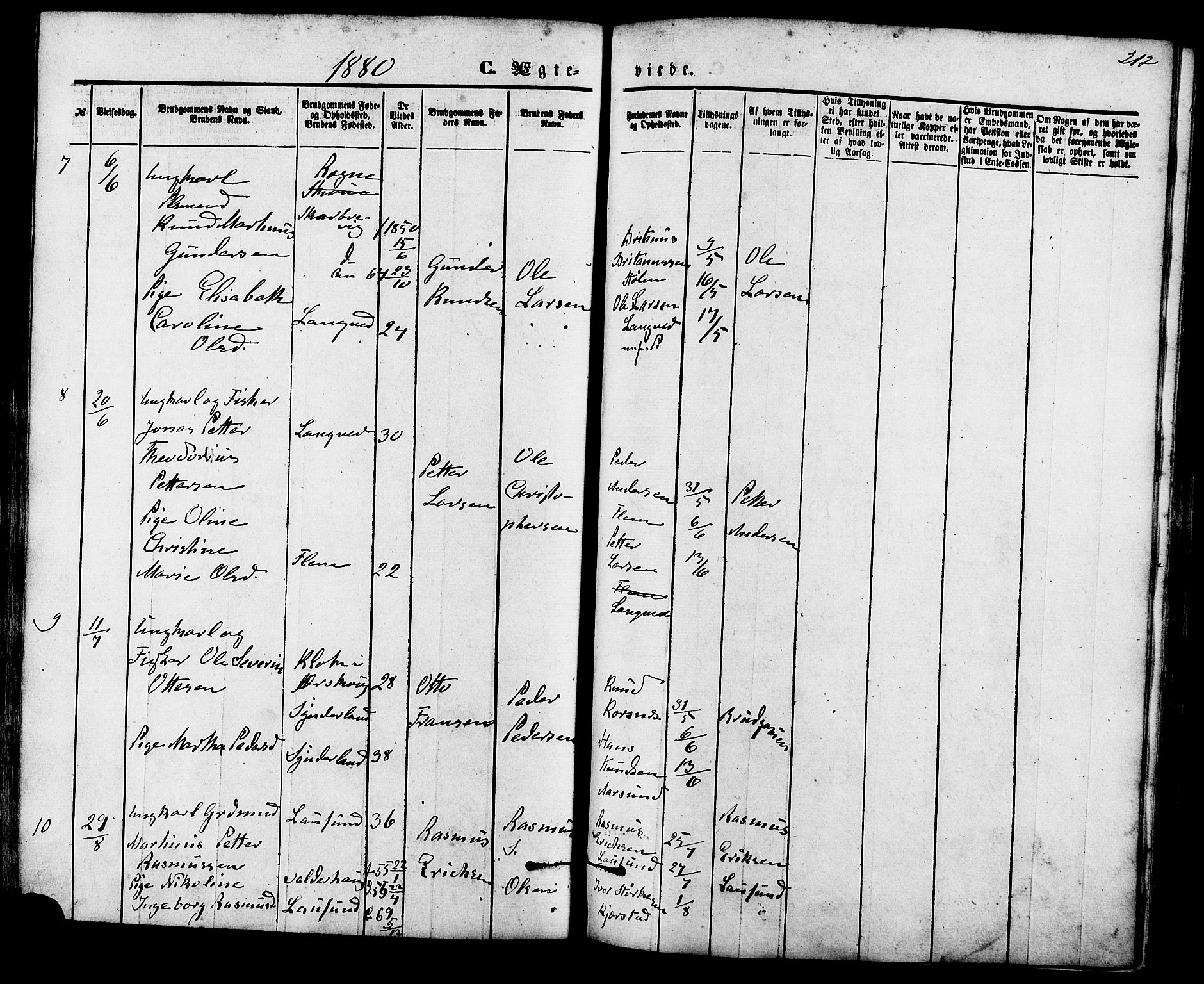 Ministerialprotokoller, klokkerbøker og fødselsregistre - Møre og Romsdal, AV/SAT-A-1454/536/L0500: Parish register (official) no. 536A09, 1876-1889, p. 212