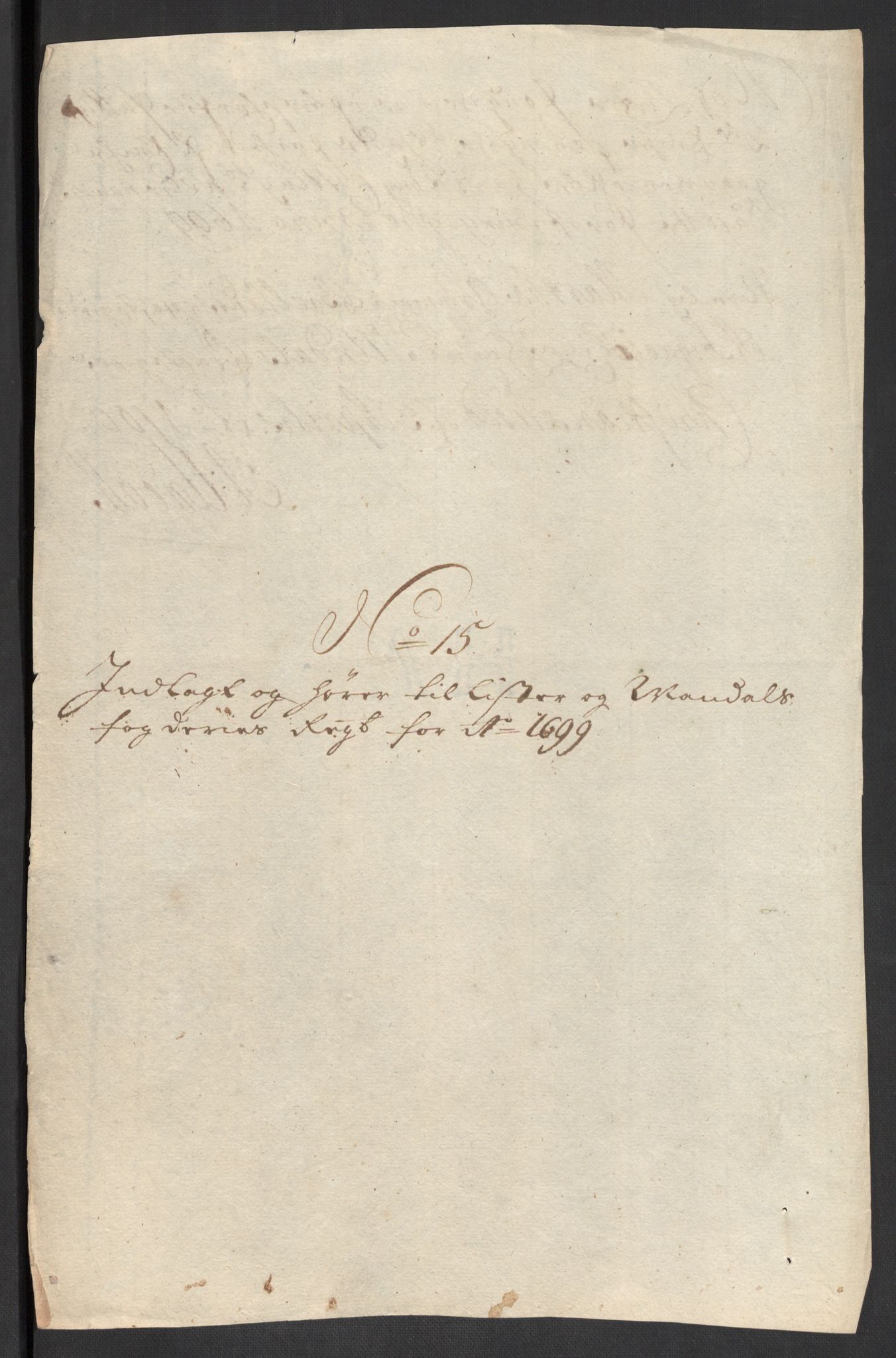 Rentekammeret inntil 1814, Reviderte regnskaper, Fogderegnskap, RA/EA-4092/R43/L2547: Fogderegnskap Lista og Mandal, 1698-1699, p. 245