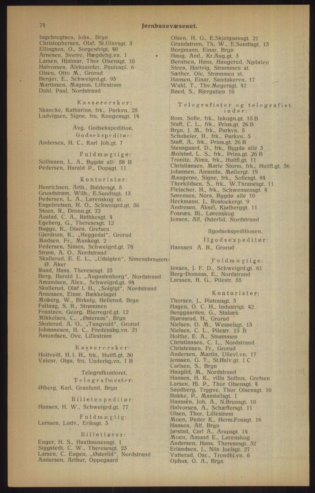 Kristiania/Oslo adressebok, PUBL/-, 1915, p. 74