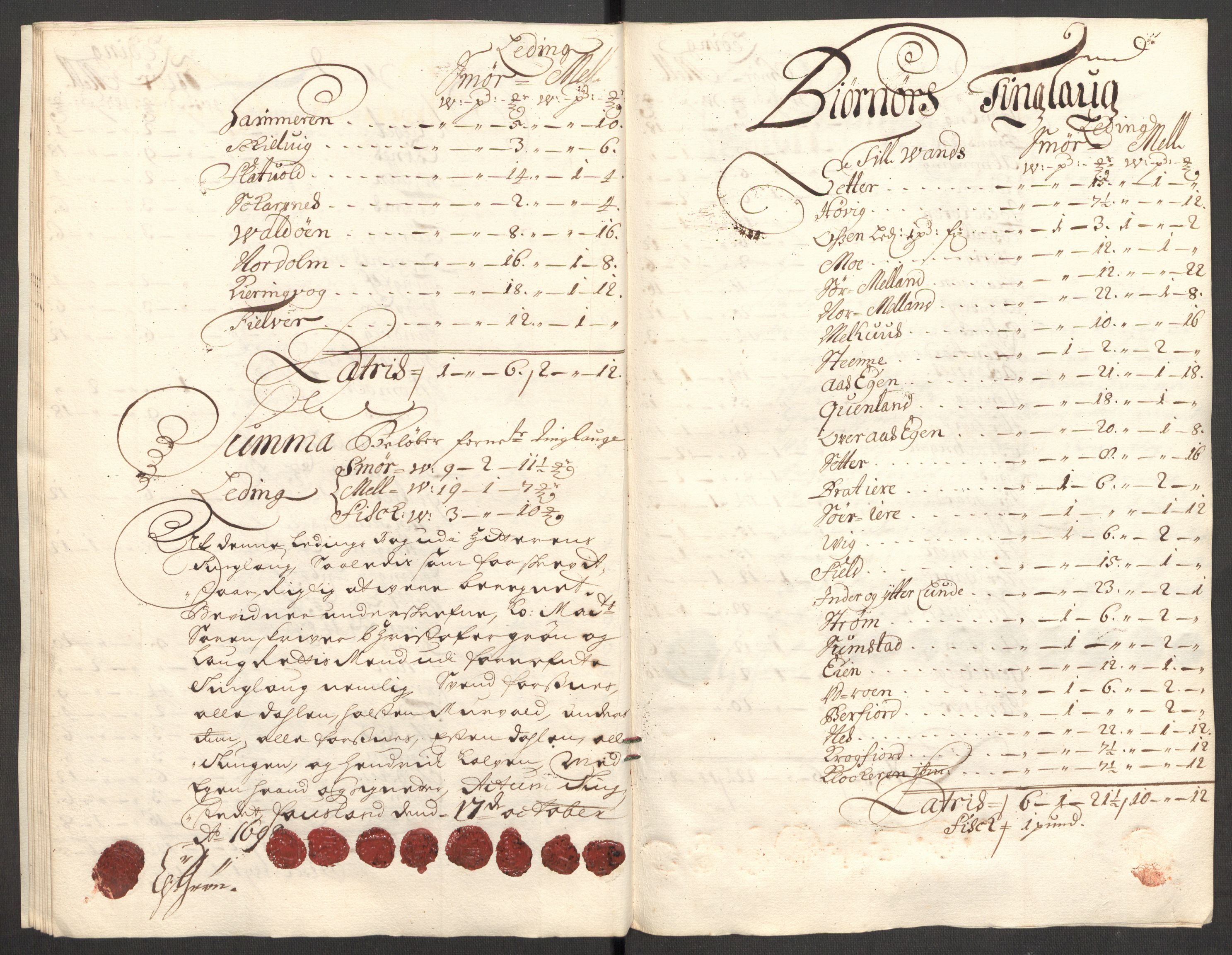 Rentekammeret inntil 1814, Reviderte regnskaper, Fogderegnskap, AV/RA-EA-4092/R57/L3853: Fogderegnskap Fosen, 1698-1699, p. 30