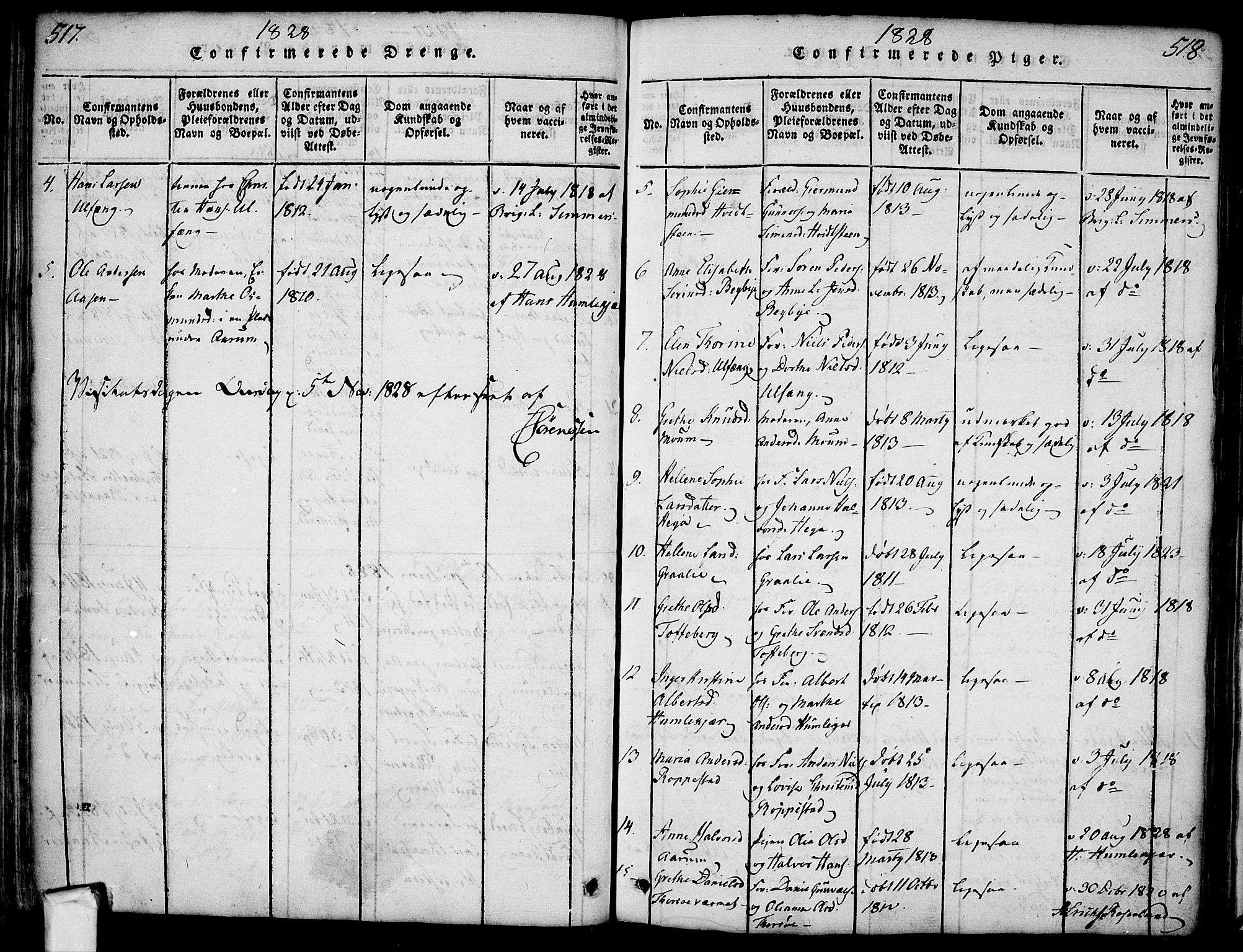Borge prestekontor Kirkebøker, SAO/A-10903/F/Fa/L0003: Parish register (official) no. I 3, 1815-1836, p. 517-518