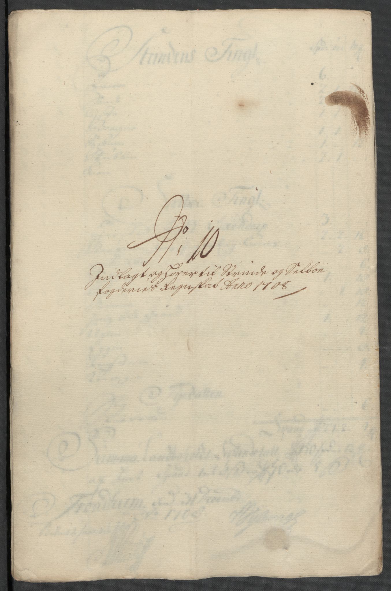 Rentekammeret inntil 1814, Reviderte regnskaper, Fogderegnskap, AV/RA-EA-4092/R61/L4110: Fogderegnskap Strinda og Selbu, 1707-1708, p. 408