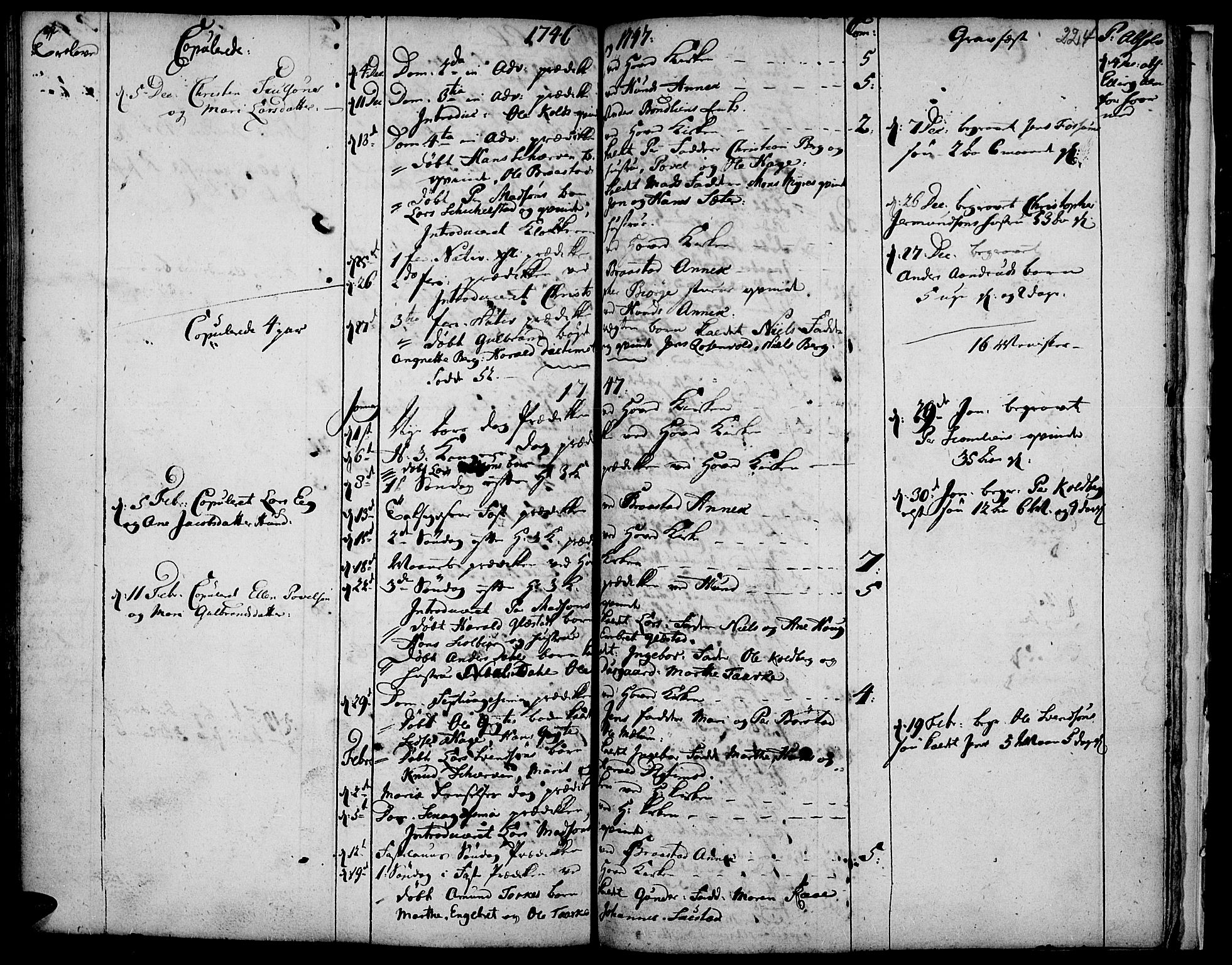 Vardal prestekontor, SAH/PREST-100/H/Ha/Haa/L0001: Parish register (official) no. 1, 1706-1748, p. 224