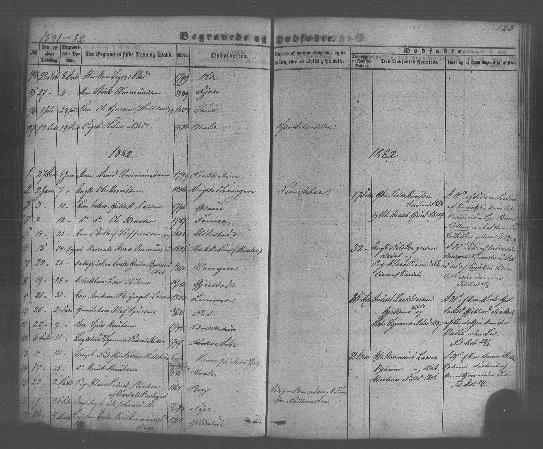 Voss sokneprestembete, SAB/A-79001/H/Haa: Parish register (official) no. A 20, 1855-1886, p. 123
