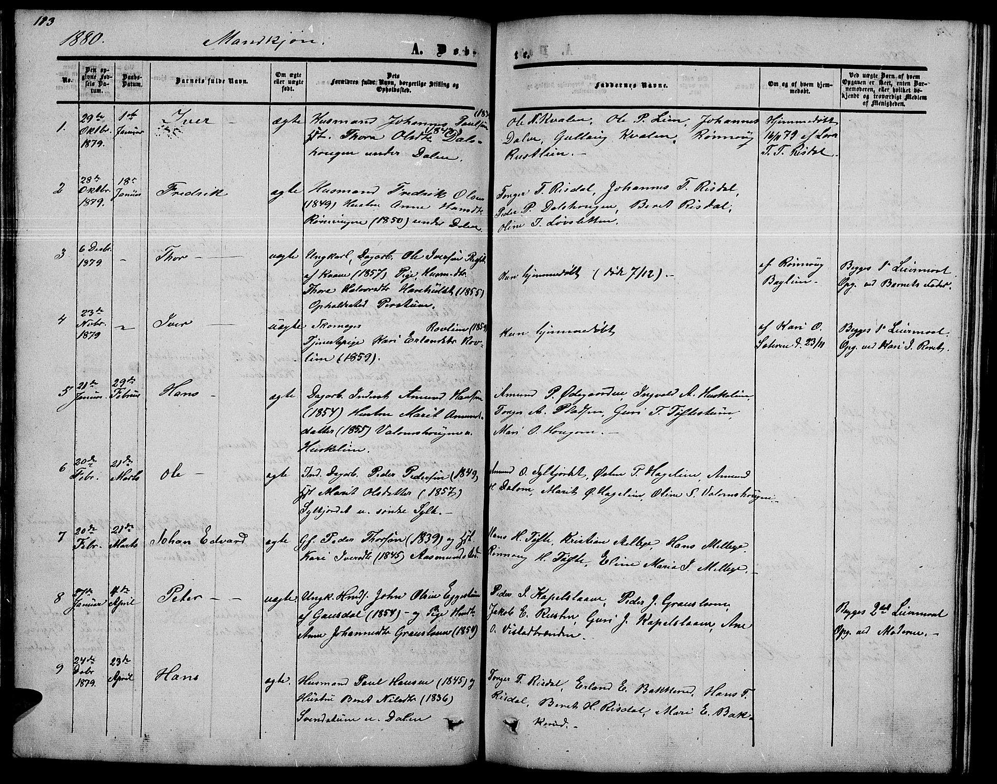 Nord-Fron prestekontor, SAH/PREST-080/H/Ha/Hab/L0002: Parish register (copy) no. 2, 1851-1883, p. 113