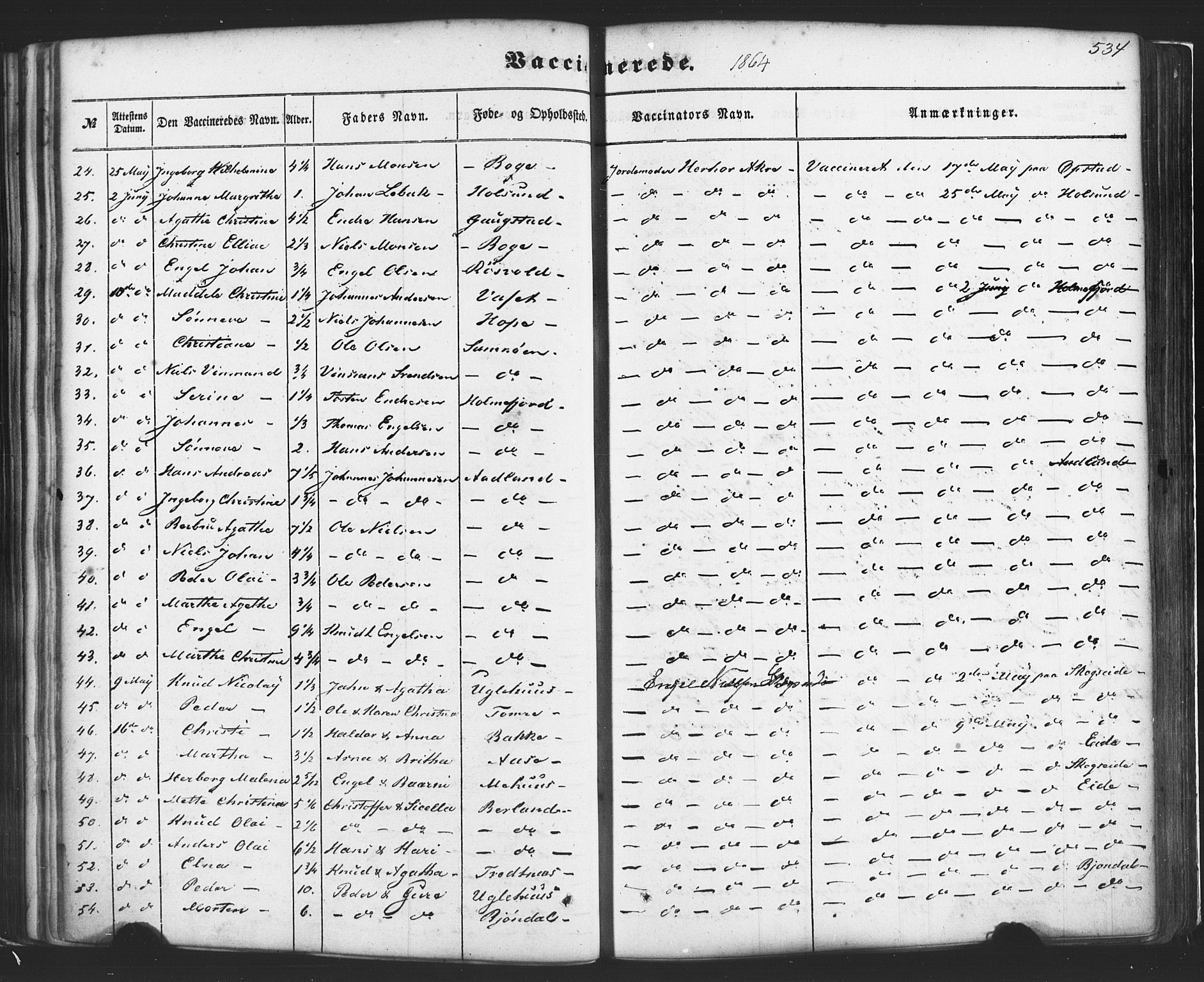 Fusa sokneprestembete, AV/SAB-A-75401/H/Haa: Parish register (official) no. A 1II, 1855-1879, p. 534