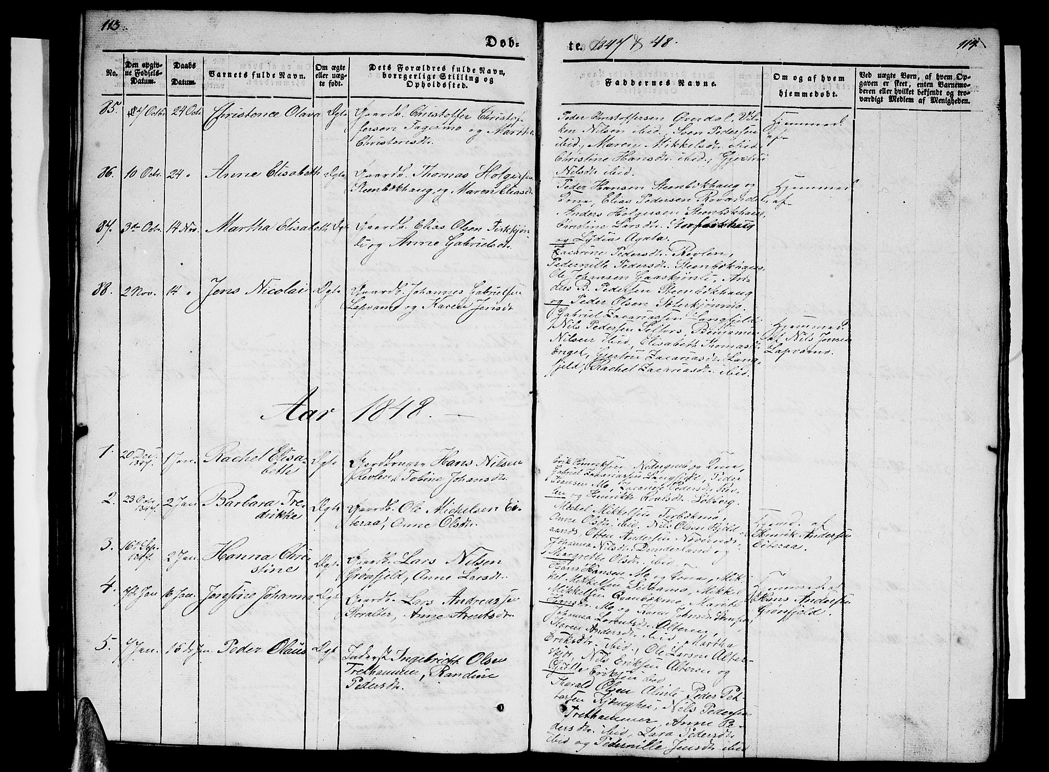 Ministerialprotokoller, klokkerbøker og fødselsregistre - Nordland, SAT/A-1459/827/L0413: Parish register (copy) no. 827C02, 1842-1852, p. 113-114
