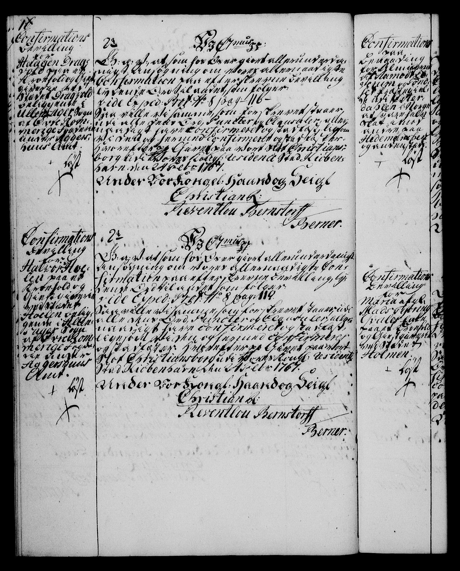 Rentekammeret, Kammerkanselliet, AV/RA-EA-3111/G/Gg/Ggc/Ggca/L0002: Norsk konfirmasjonsekspedisjonsprotokoll med register (merket RK 53.24), 1766-1772, p. 16