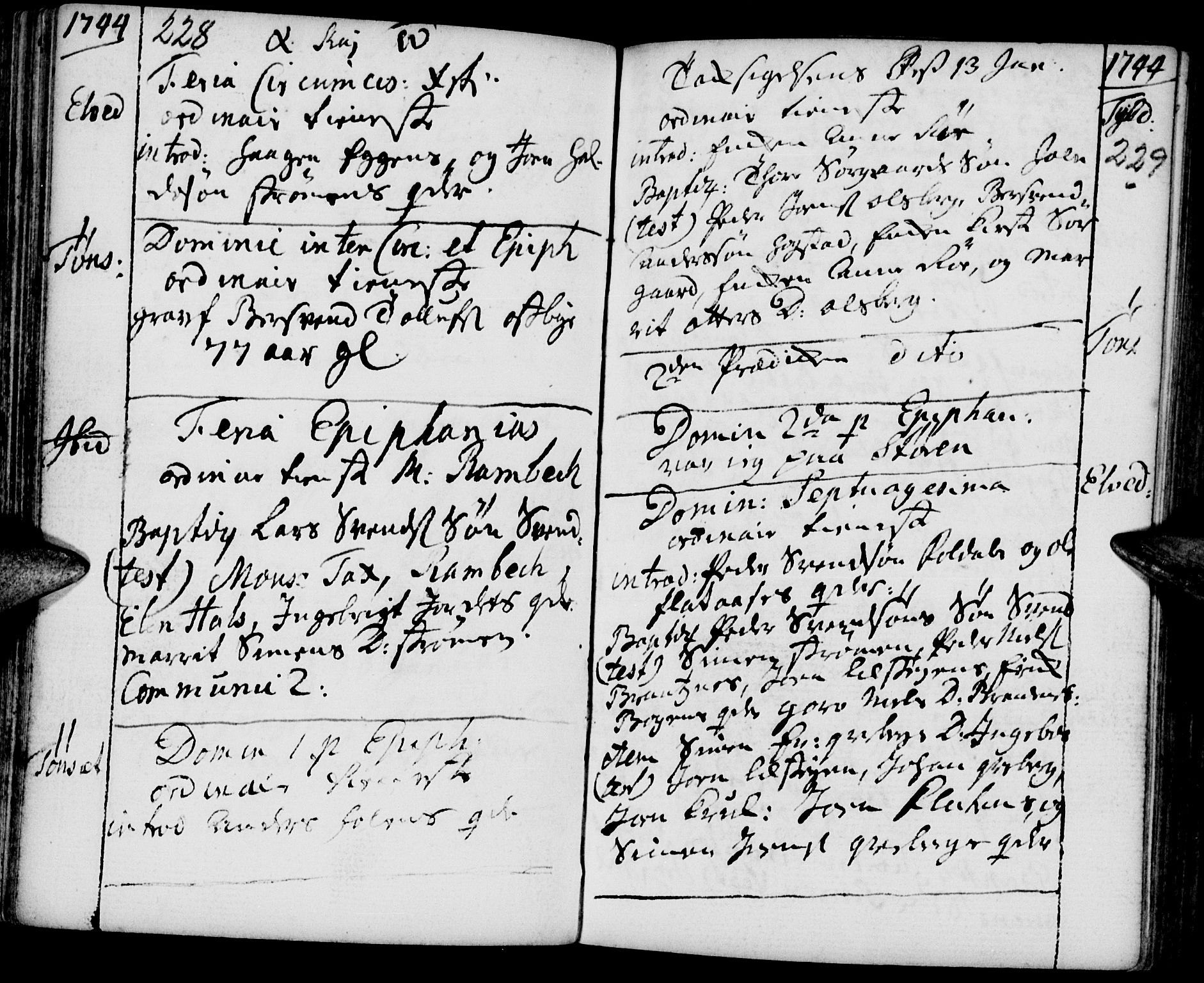Tynset prestekontor, SAH/PREST-058/H/Ha/Haa/L0002: Parish register (official) no. 2, 1737-1767, p. 228-229