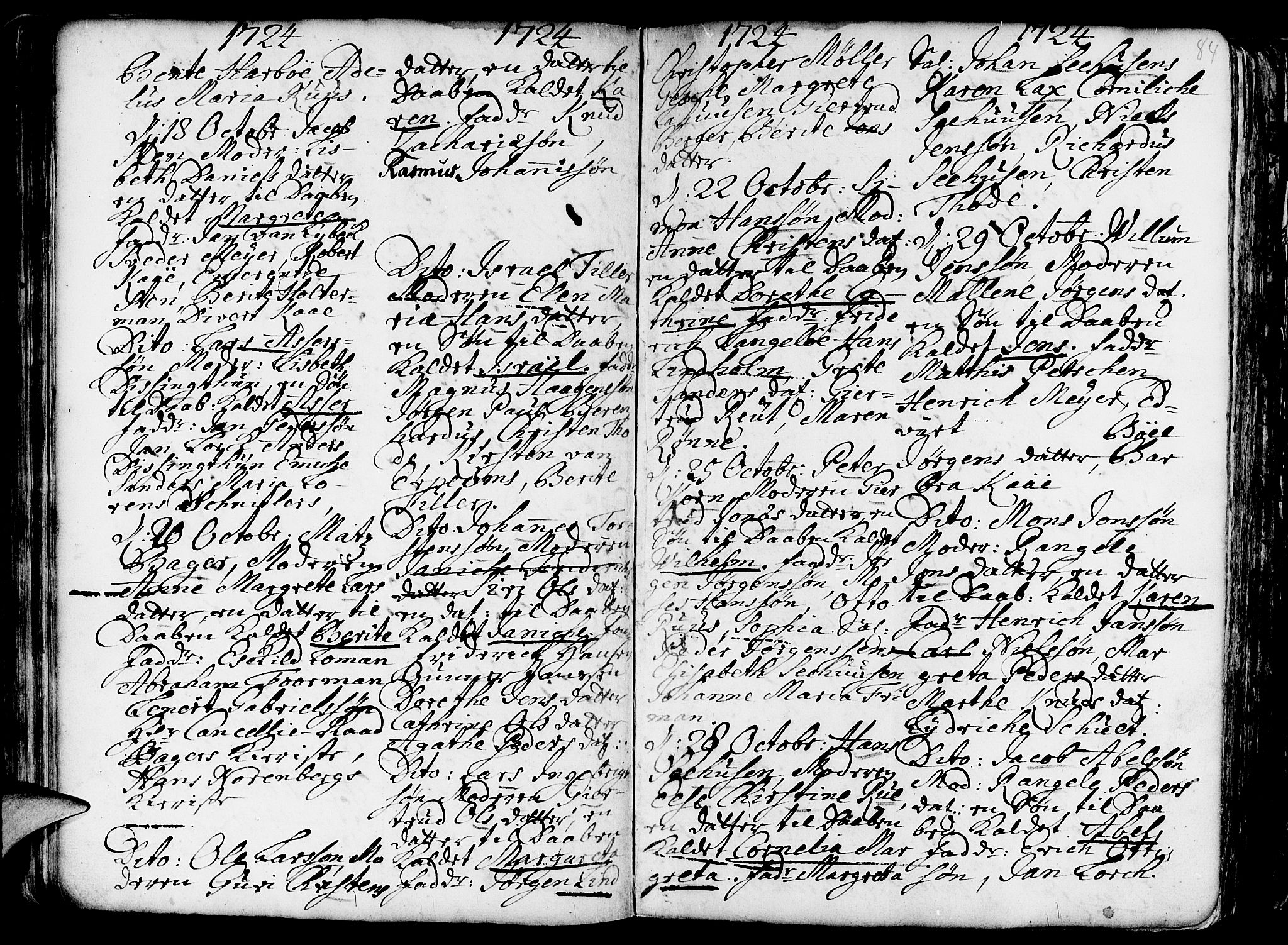 Nykirken Sokneprestembete, AV/SAB-A-77101/H/Haa/L0003: Parish register (official) no. A 3, 1717-1764, p. 84