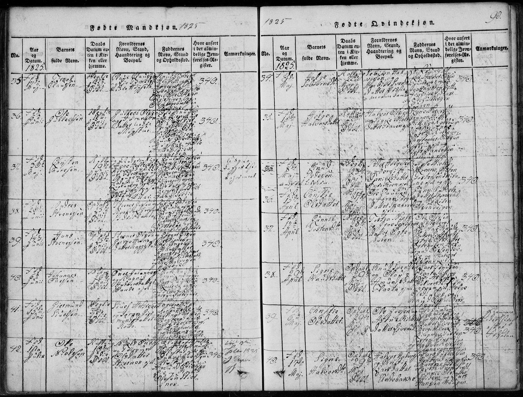 Rollag kirkebøker, AV/SAKO-A-240/G/Ga/L0001: Parish register (copy) no. I 1, 1814-1831, p. 90