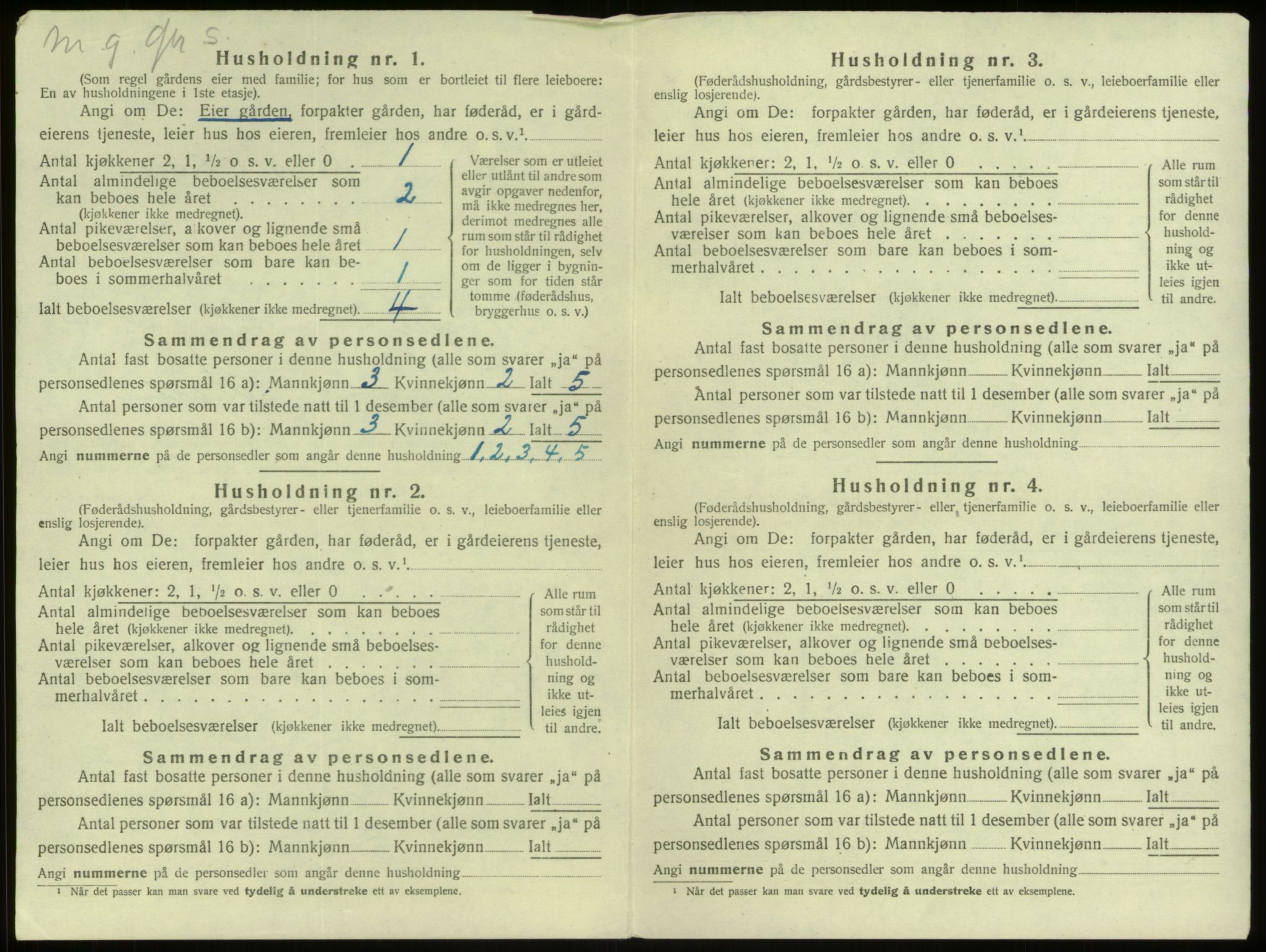 SAB, 1920 census for Manger, 1920, p. 300