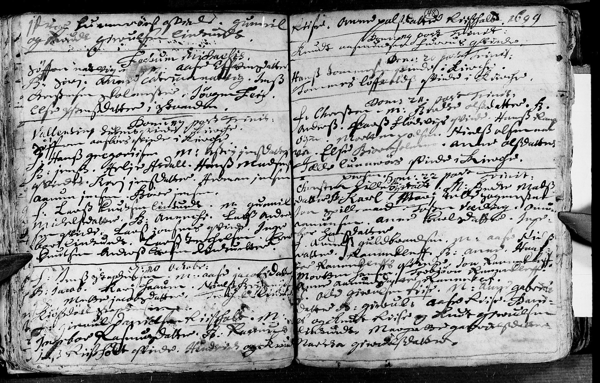 Øyestad sokneprestkontor, AV/SAK-1111-0049/F/Fa/L0002: Parish register (official) no. A 2, 1692-1722, p. 48