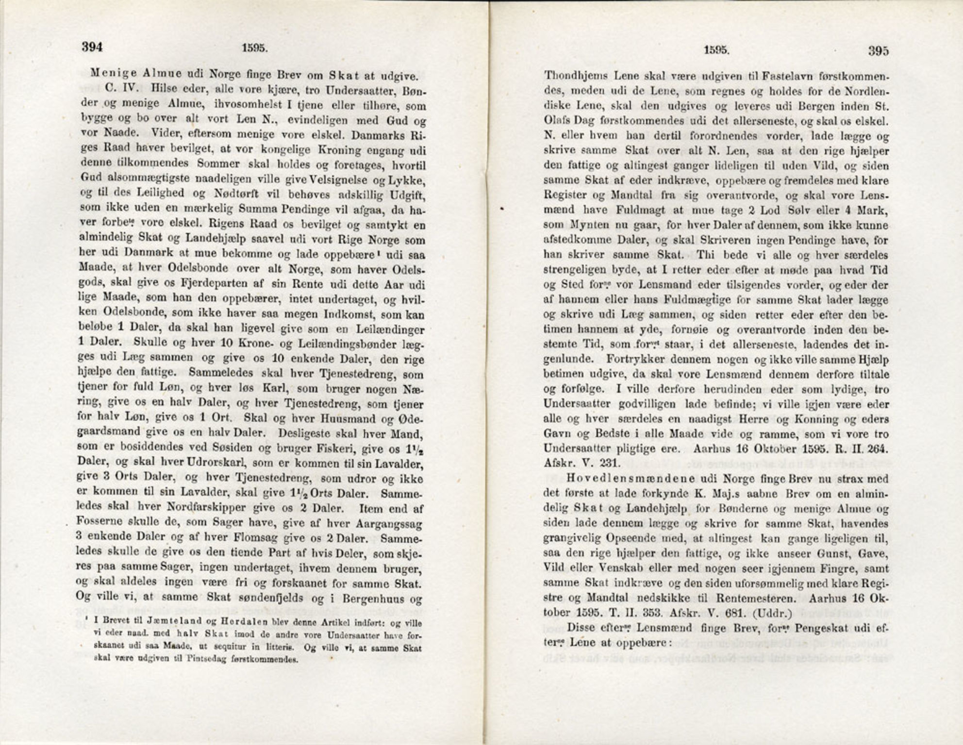 Publikasjoner utgitt av Det Norske Historiske Kildeskriftfond, PUBL/-/-/-: Norske Rigs-Registranter, bind 3, 1588-1602, p. 394-395