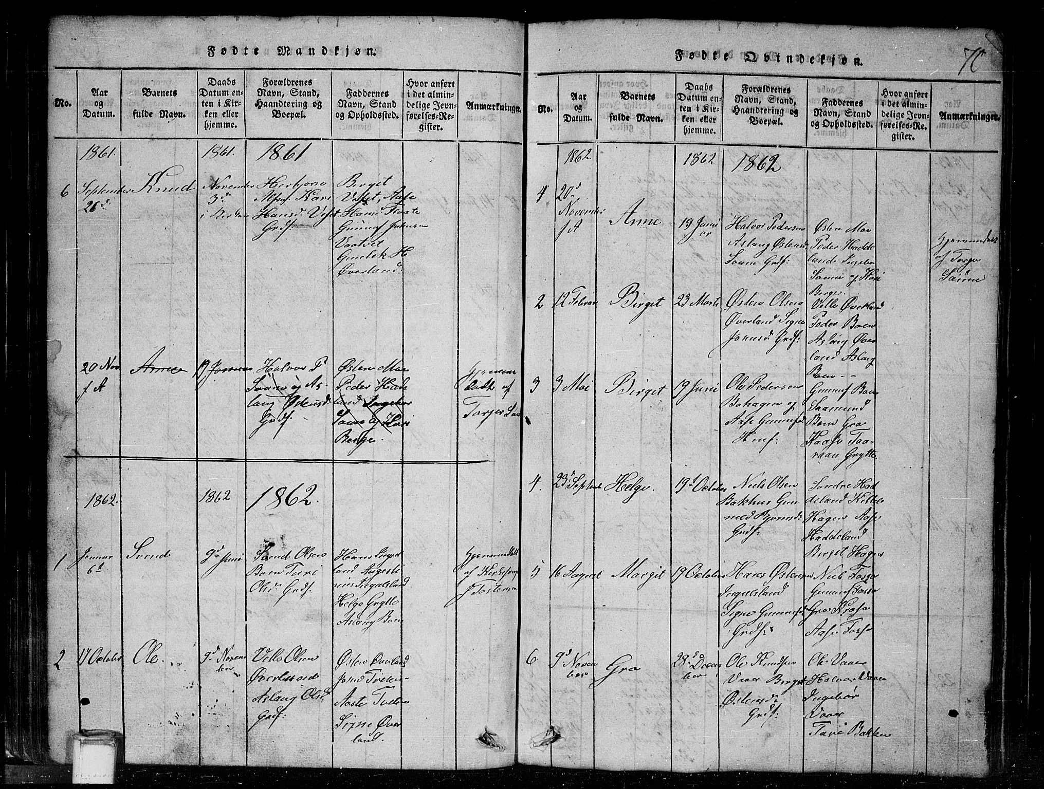 Tinn kirkebøker, SAKO/A-308/G/Gc/L0001: Parish register (copy) no. III 1, 1815-1879, p. 70