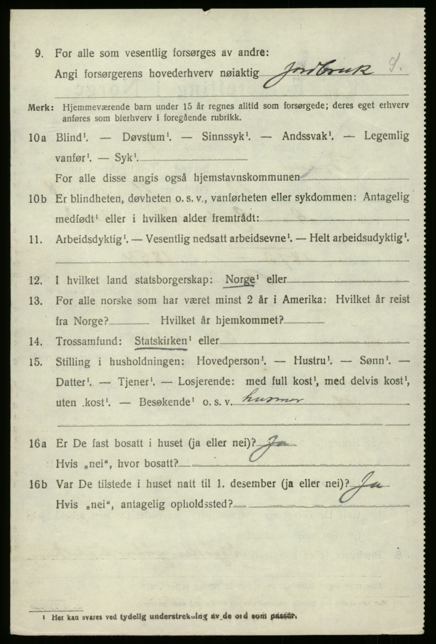 SAB, 1920 census for Breim, 1920, p. 4042