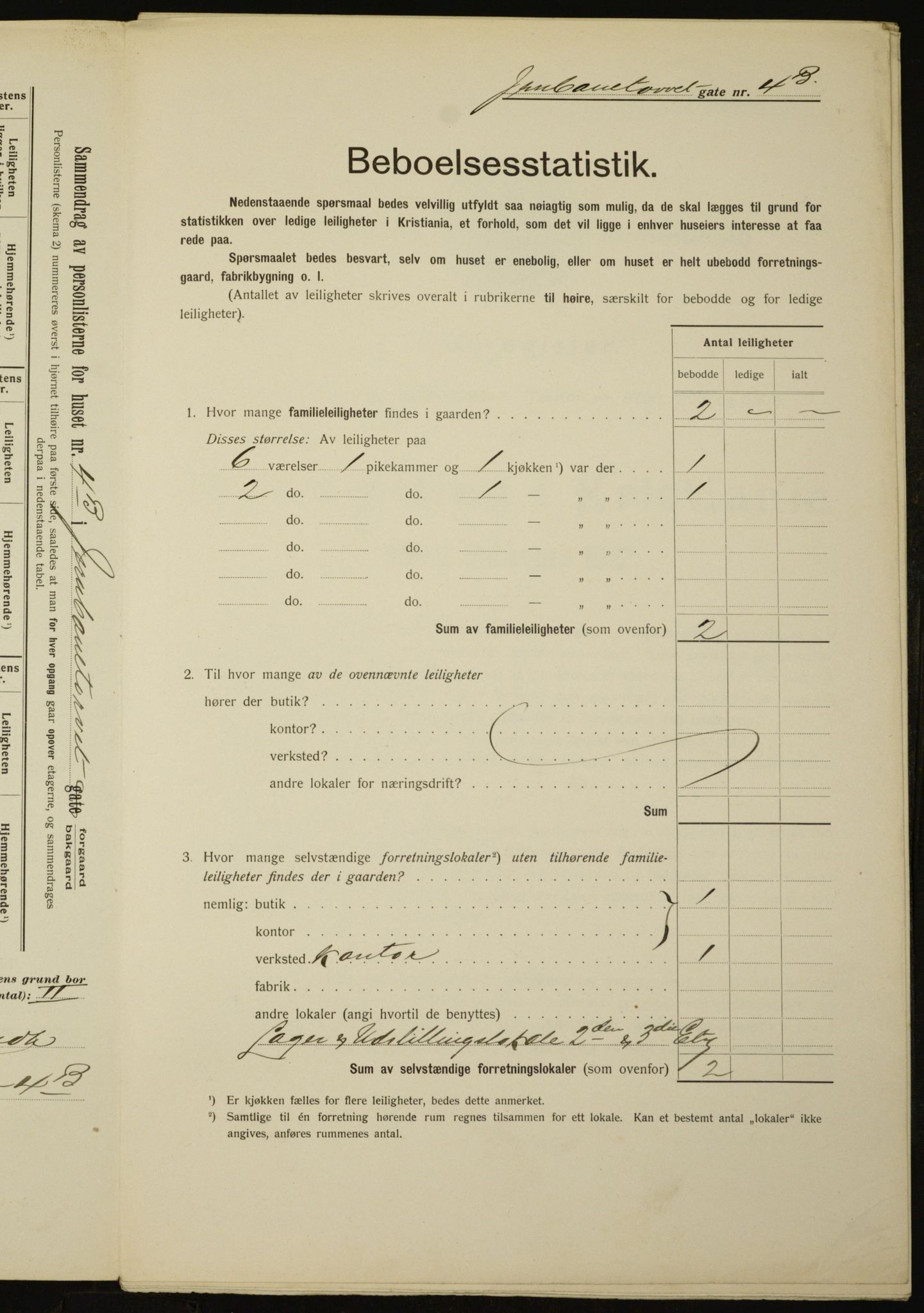 OBA, Municipal Census 1912 for Kristiania, 1912, p. 47245