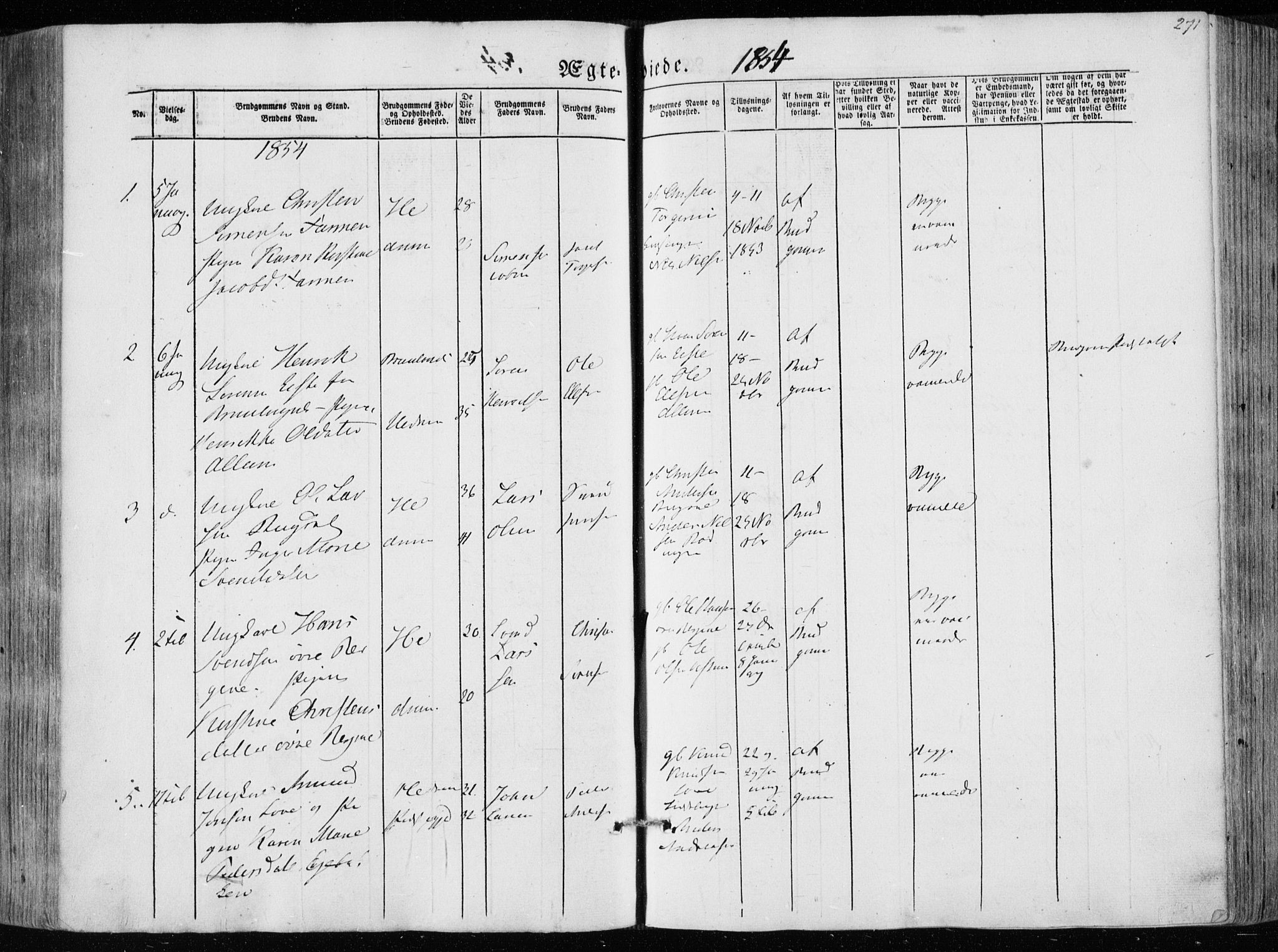 Hedrum kirkebøker, AV/SAKO-A-344/F/Fa/L0006: Parish register (official) no. I 6, 1849-1857, p. 271