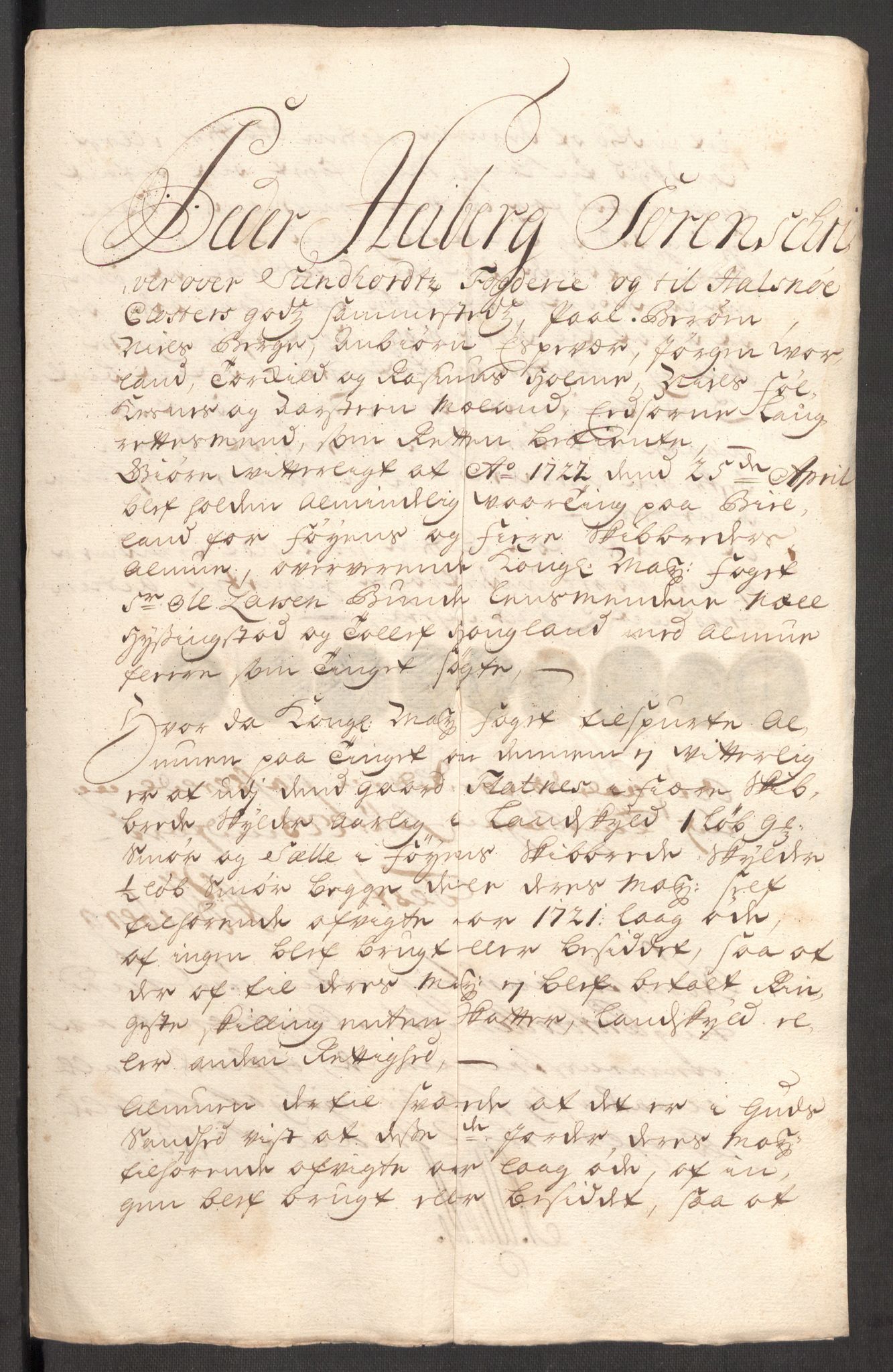 Rentekammeret inntil 1814, Reviderte regnskaper, Fogderegnskap, RA/EA-4092/R48/L3000: Fogderegnskap Sunnhordland og Hardanger, 1721, p. 282