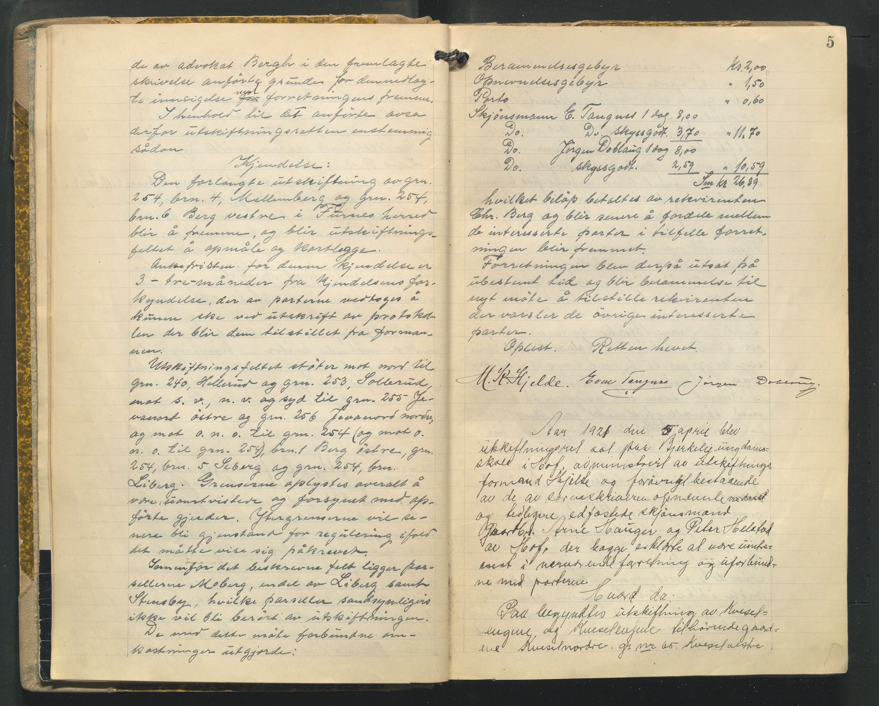 Hedmark og Østerdal jordskifterett, AV/SAH-JORDSKIFTEH-002/G/Ga/L0005/0002: Rettsbøker / Rettsbok - P, 1920-1923, p. 5