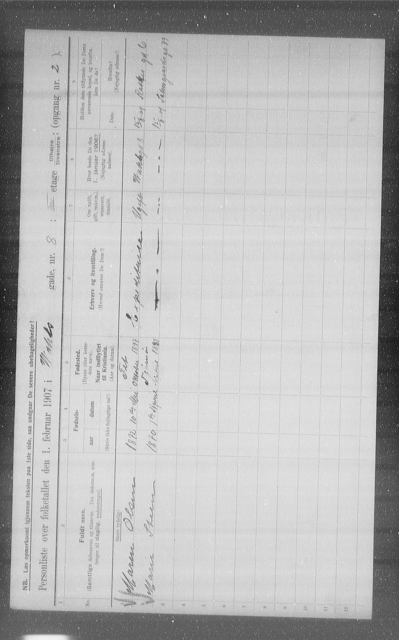 OBA, Municipal Census 1907 for Kristiania, 1907, p. 61841