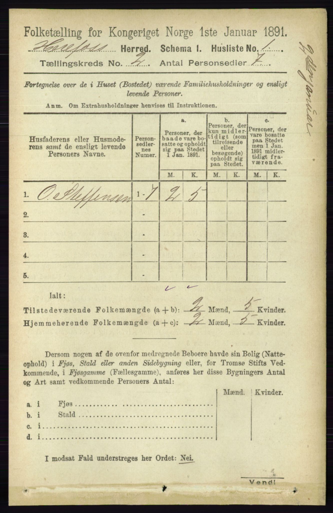 RA, 1891 census for 0933 Herefoss, 1891, p. 241