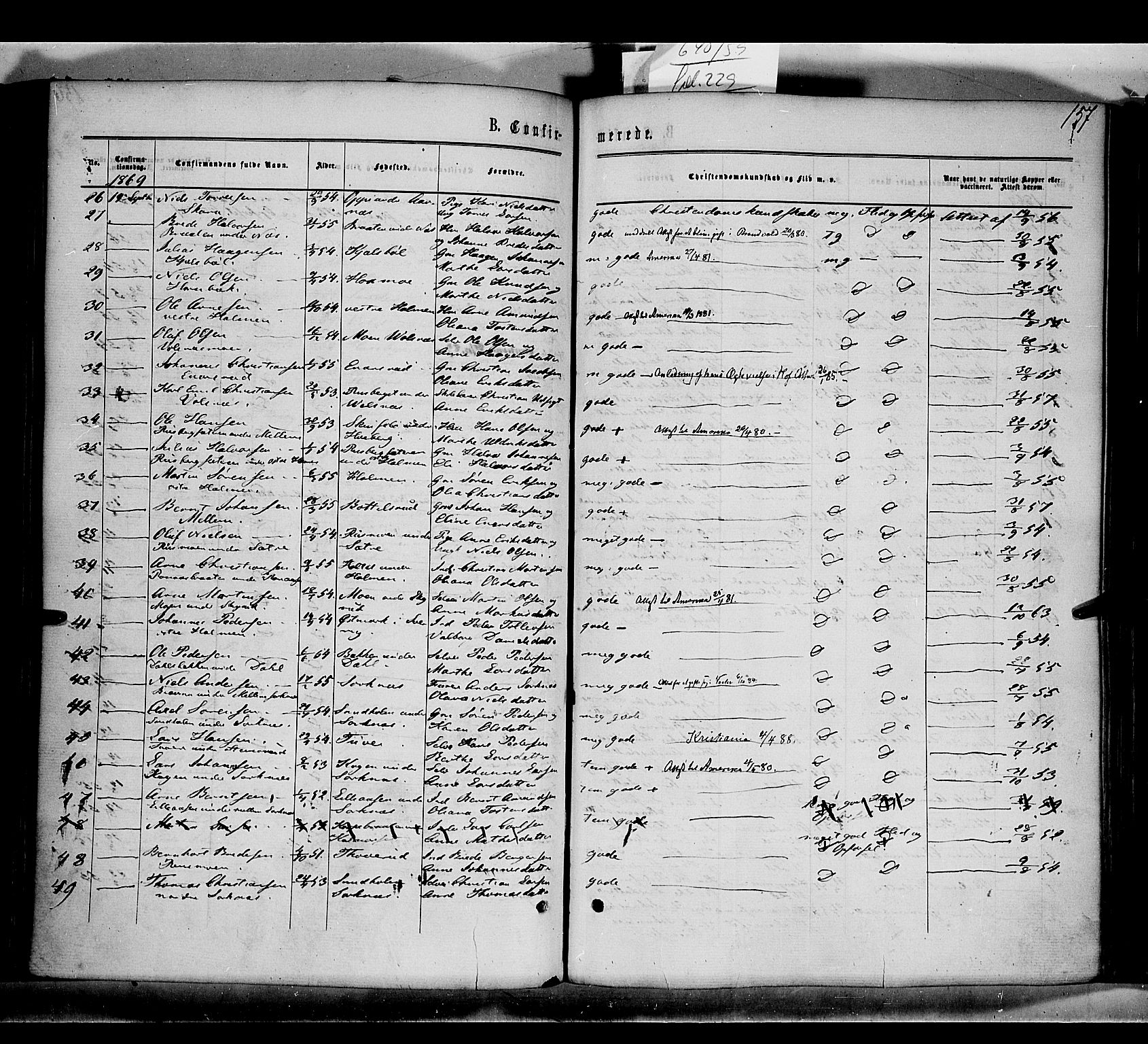 Grue prestekontor, AV/SAH-PREST-036/H/Ha/Haa/L0010: Parish register (official) no. 10, 1864-1873, p. 157