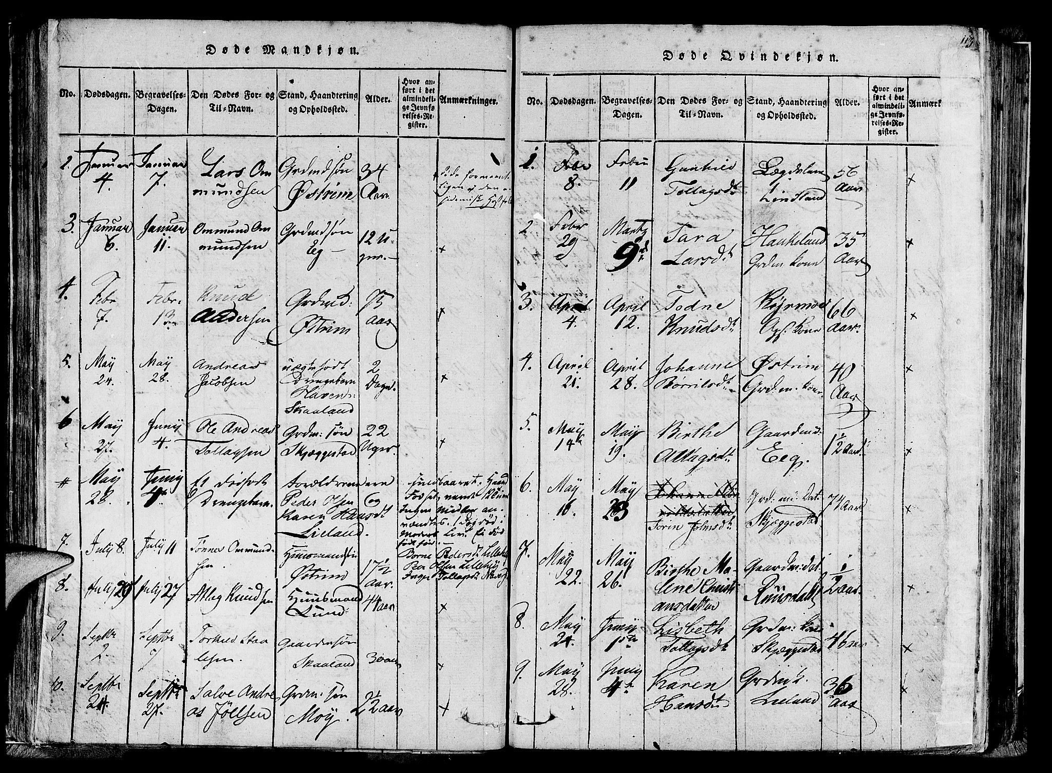 Lund sokneprestkontor, AV/SAST-A-101809/S06/L0005: Parish register (official) no. A 5, 1815-1833, p. 113