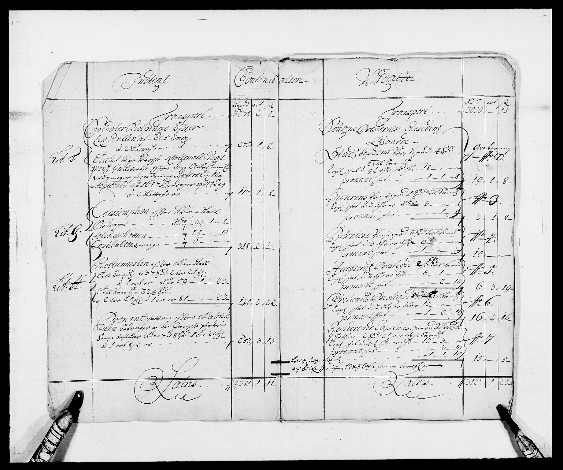 Rentekammeret inntil 1814, Reviderte regnskaper, Fogderegnskap, AV/RA-EA-4092/R57/L3845: Fogderegnskap Fosen, 1687, p. 4