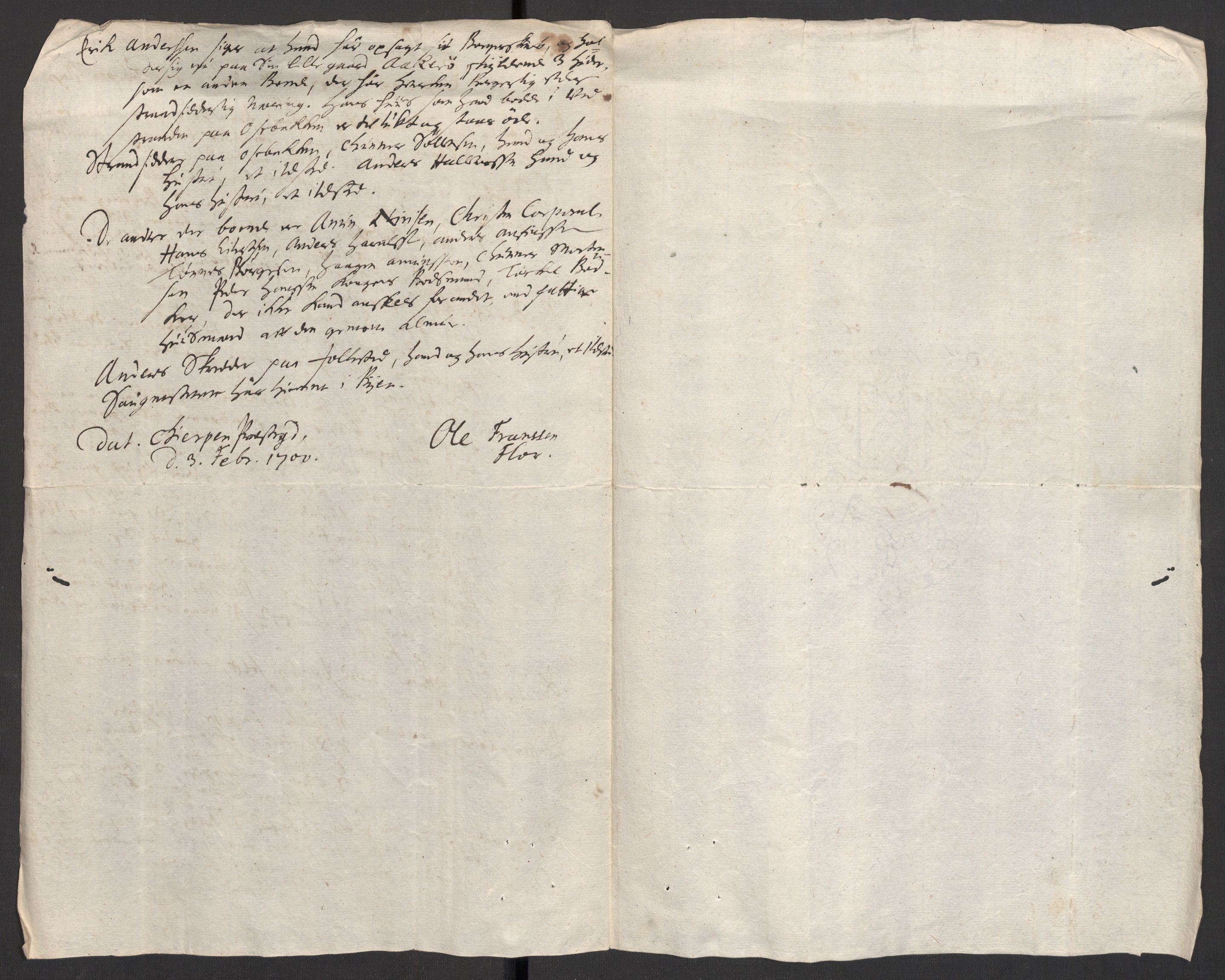 Rentekammeret inntil 1814, Reviderte regnskaper, Fogderegnskap, AV/RA-EA-4092/R36/L2104: Fogderegnskap Øvre og Nedre Telemark og Bamble, 1700, p. 396