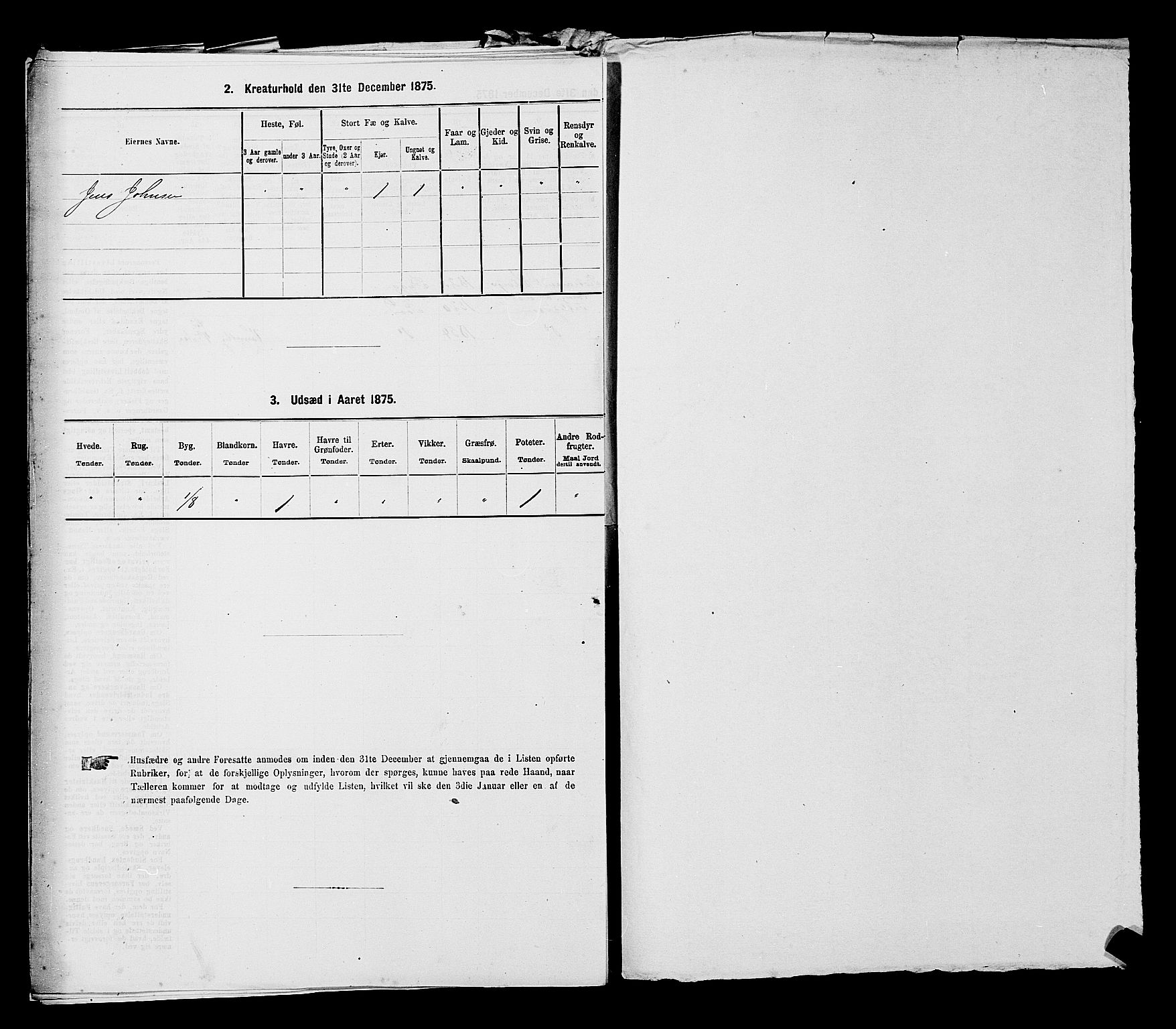 RA, 1875 census for 0130P Tune, 1875, p. 1695