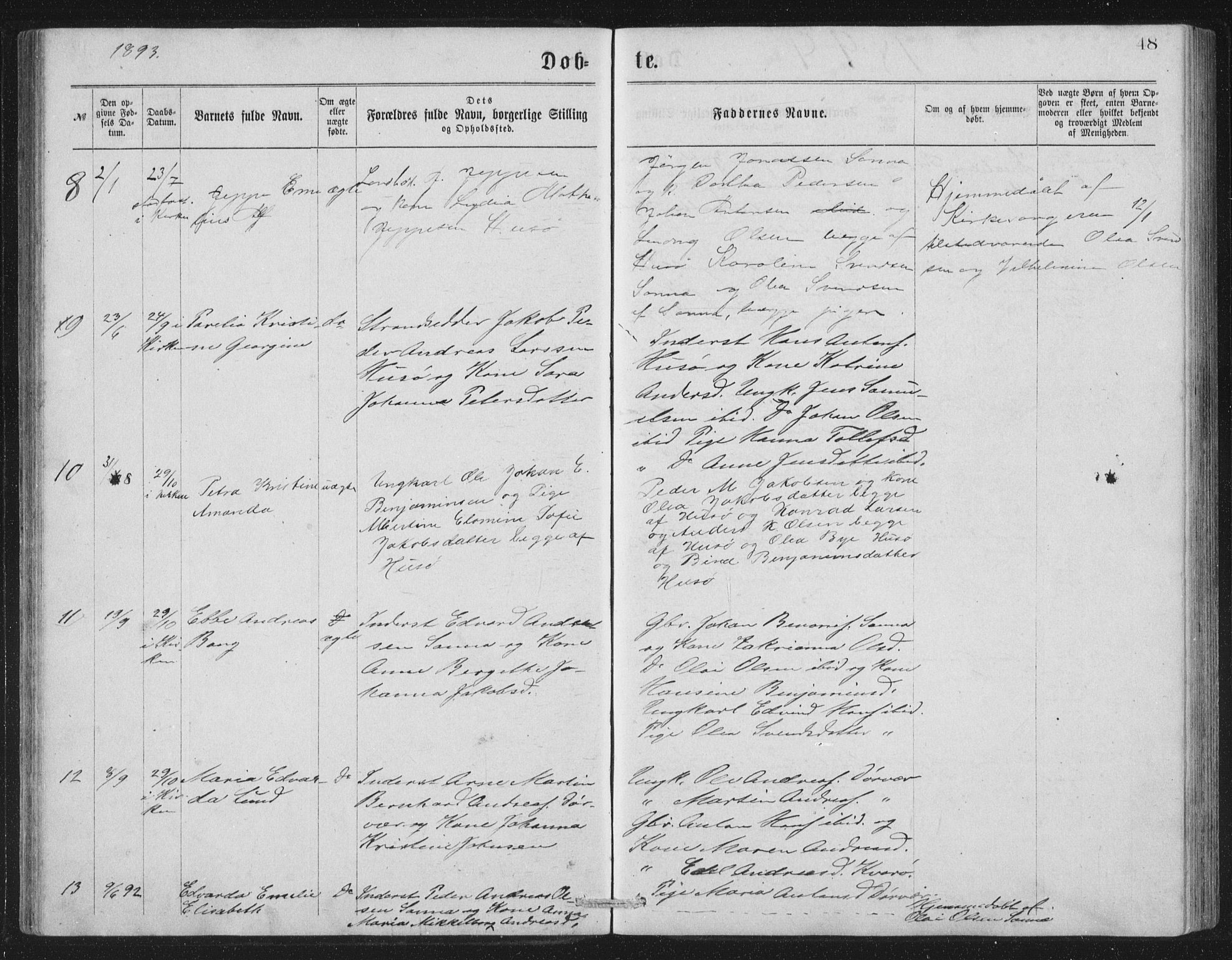 Ministerialprotokoller, klokkerbøker og fødselsregistre - Nordland, AV/SAT-A-1459/840/L0582: Parish register (copy) no. 840C02, 1874-1900, p. 48