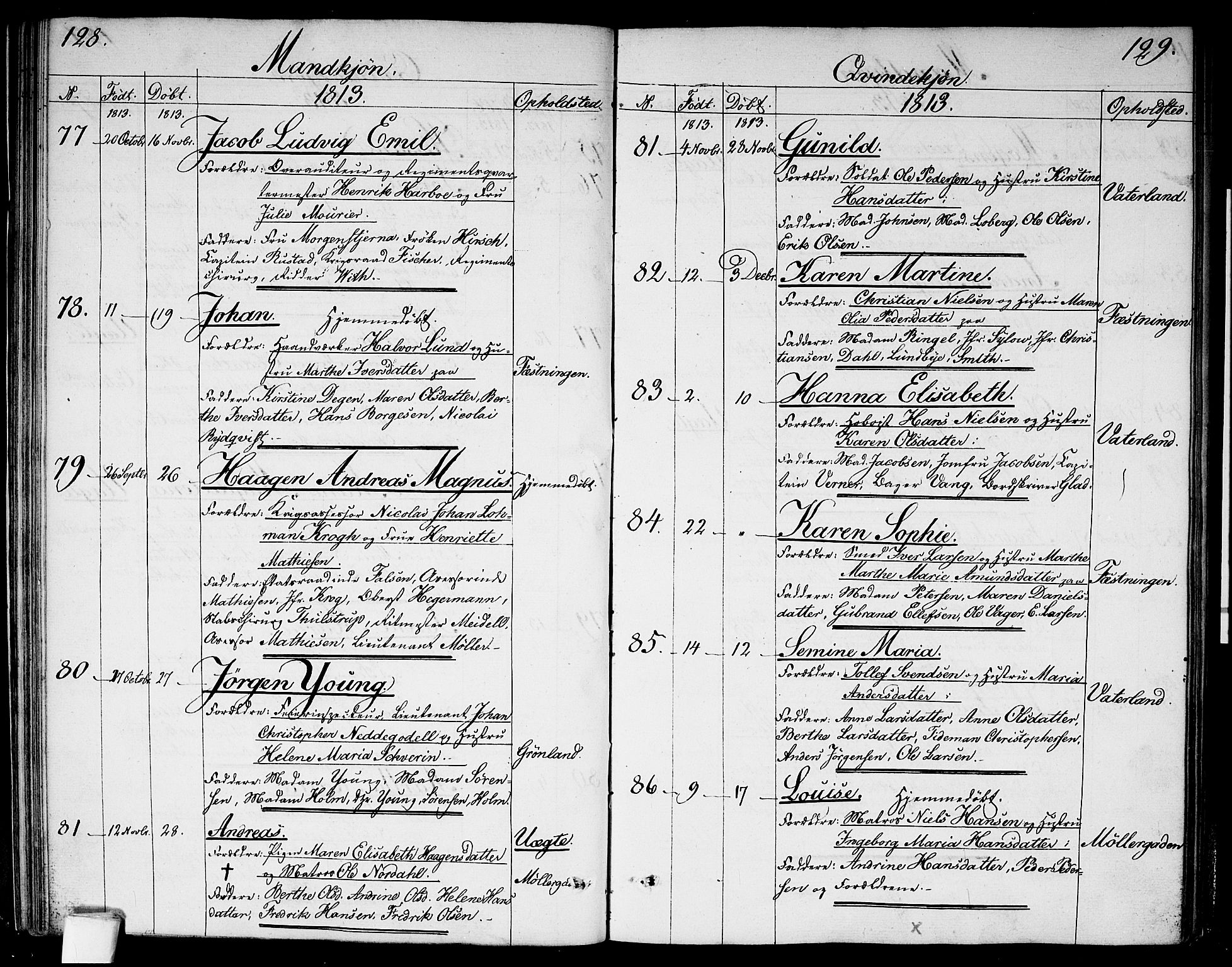 Garnisonsmenigheten Kirkebøker, SAO/A-10846/G/Ga/L0002: Parish register (copy) no. 2, 1810-1814, p. 128-129