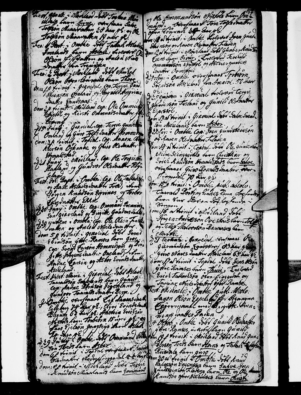 Åmli sokneprestkontor, AV/SAK-1111-0050/F/Fa/Fac/L0001: Parish register (official) no. A 1, 1711-1740, p. 136-137