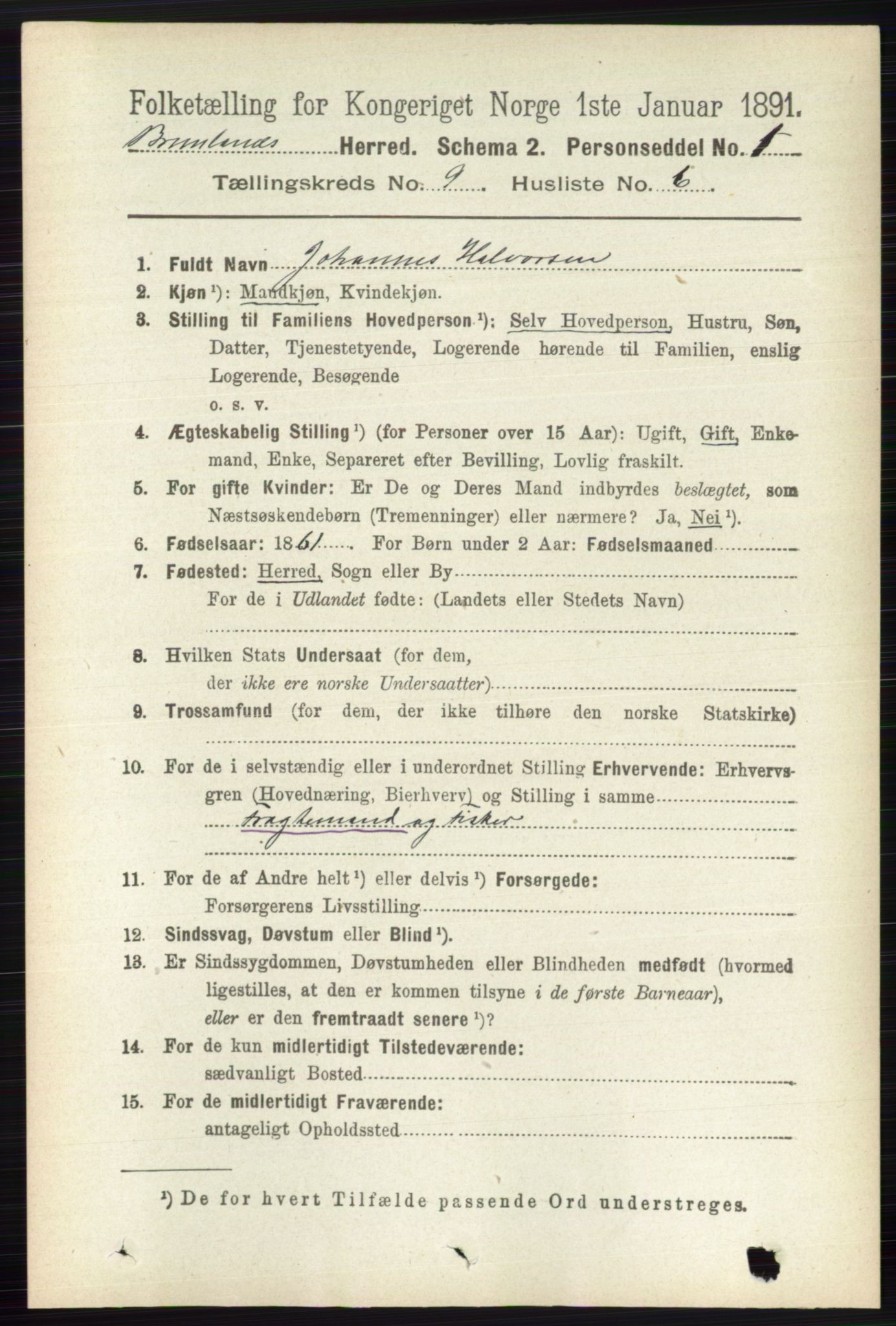 RA, 1891 census for 0726 Brunlanes, 1891, p. 4158