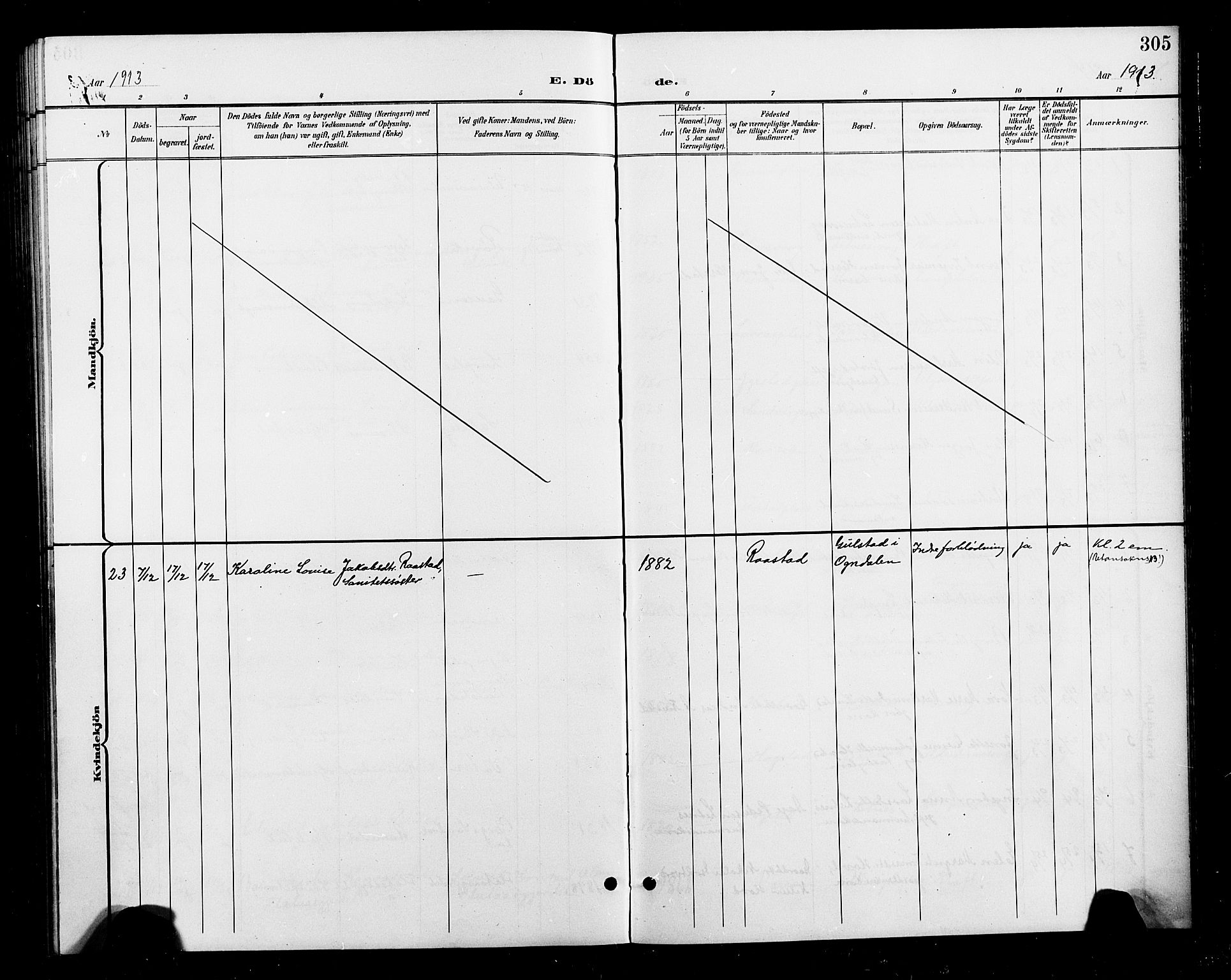 Ministerialprotokoller, klokkerbøker og fødselsregistre - Nord-Trøndelag, AV/SAT-A-1458/730/L0302: Parish register (copy) no. 730C05, 1898-1924, p. 305