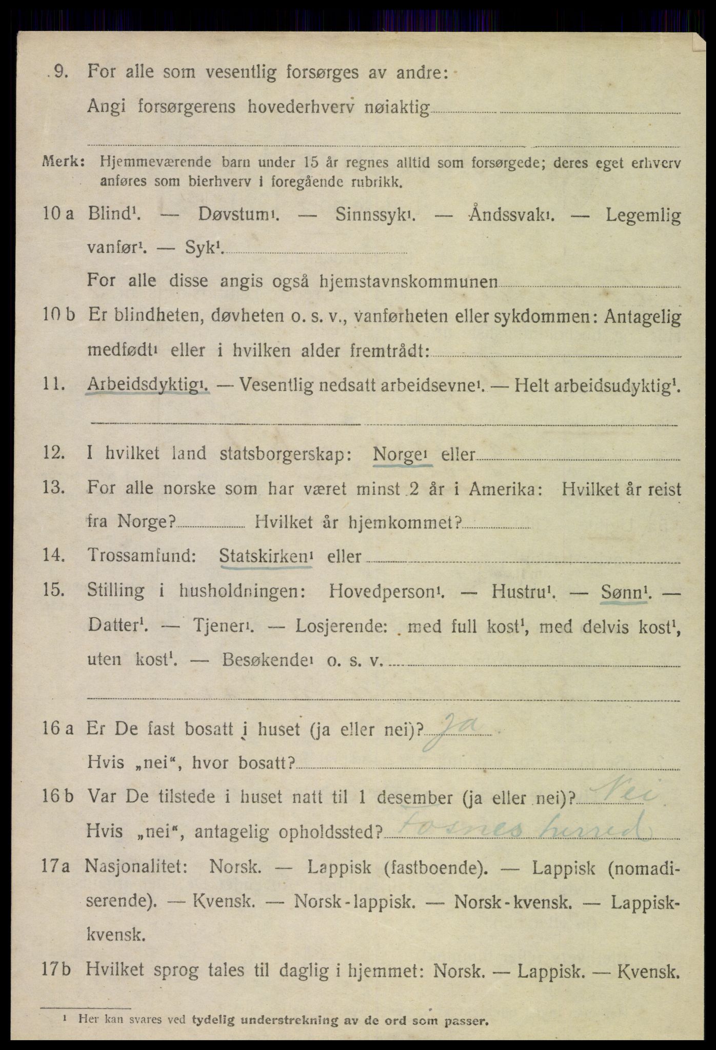 SAT, 1920 census for Foldereid, 1920, p. 1987