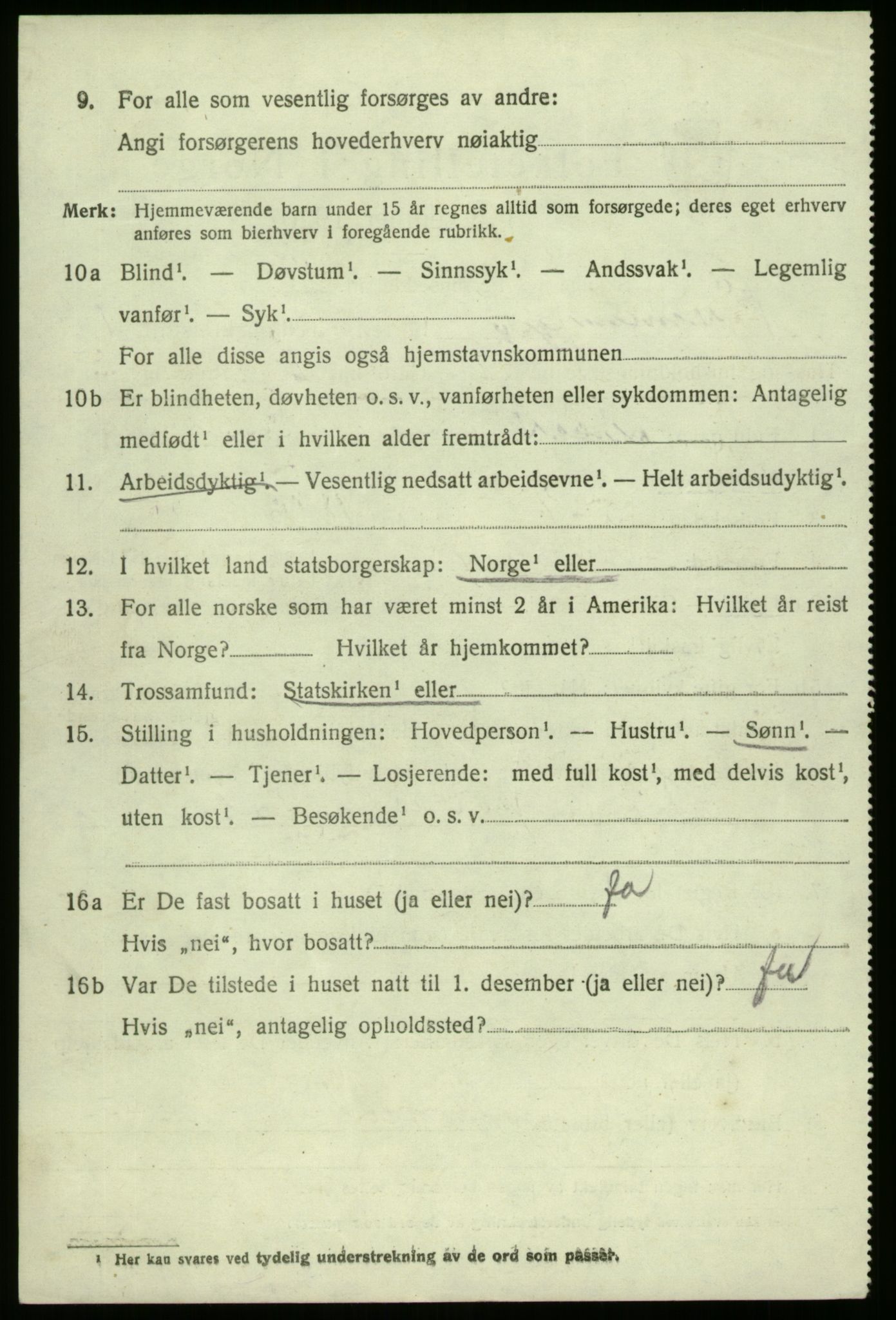 SAB, 1920 census for Bremanger, 1920, p. 987