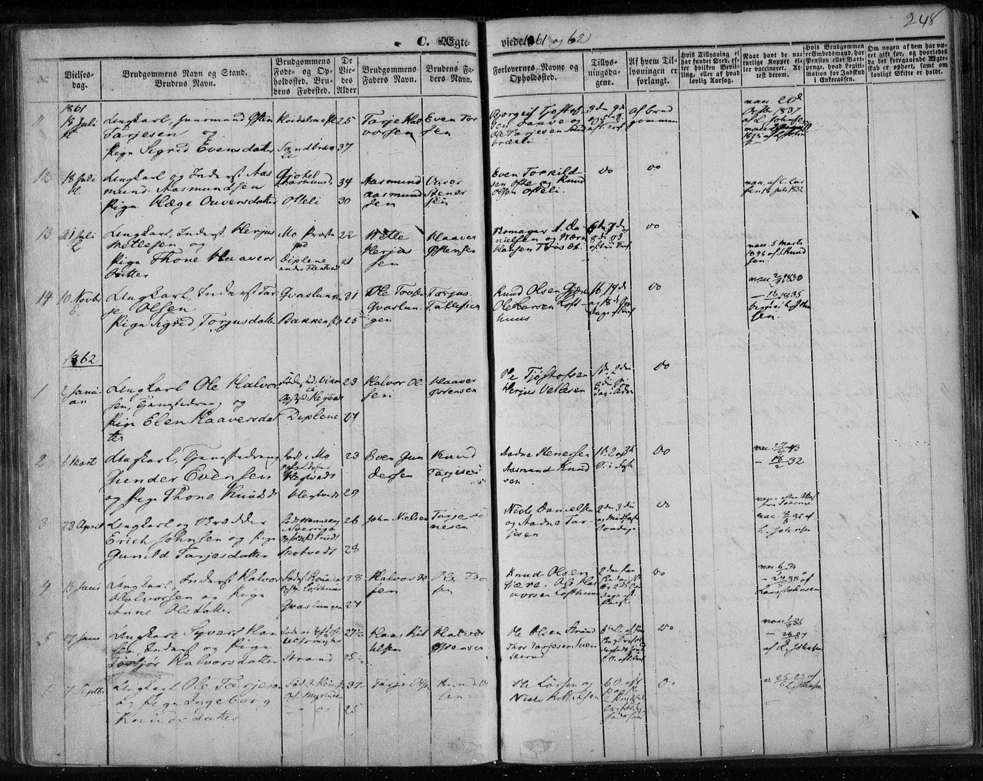 Lårdal kirkebøker, SAKO/A-284/F/Fa/L0006: Parish register (official) no. I 6, 1861-1886, p. 248