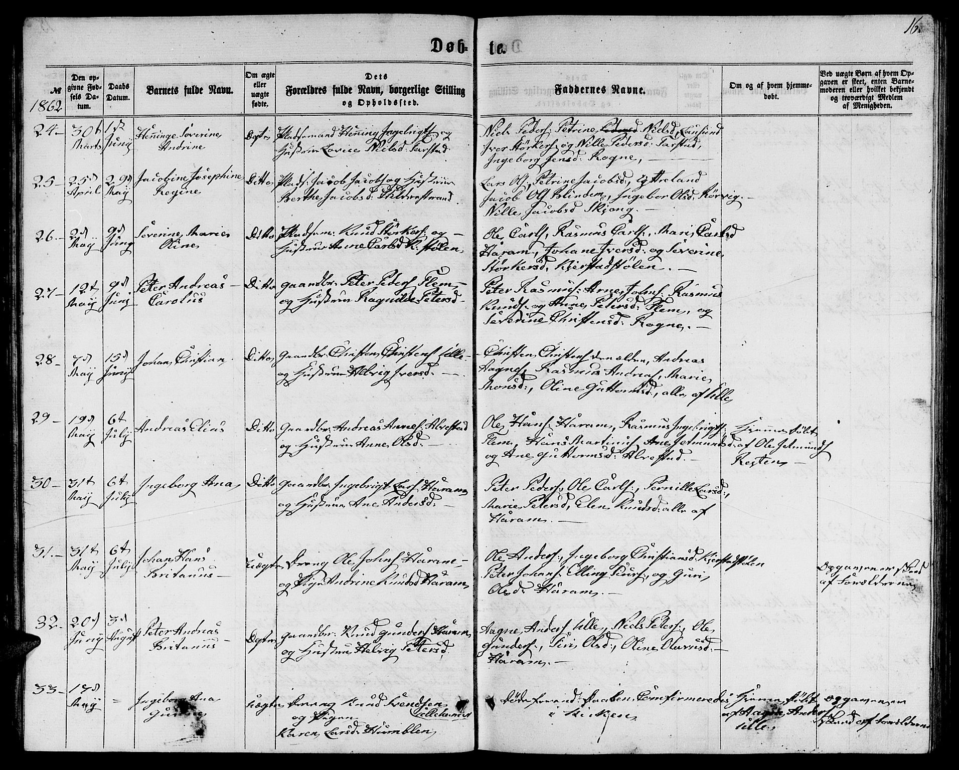 Ministerialprotokoller, klokkerbøker og fødselsregistre - Møre og Romsdal, AV/SAT-A-1454/536/L0508: Parish register (copy) no. 536C03, 1860-1870, p. 16