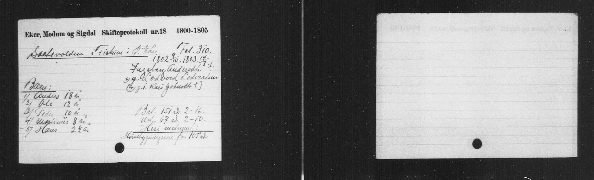 Eiker, Modum og Sigdal sorenskriveri, AV/SAKO-A-123/H, 1676-1828, p. 5386