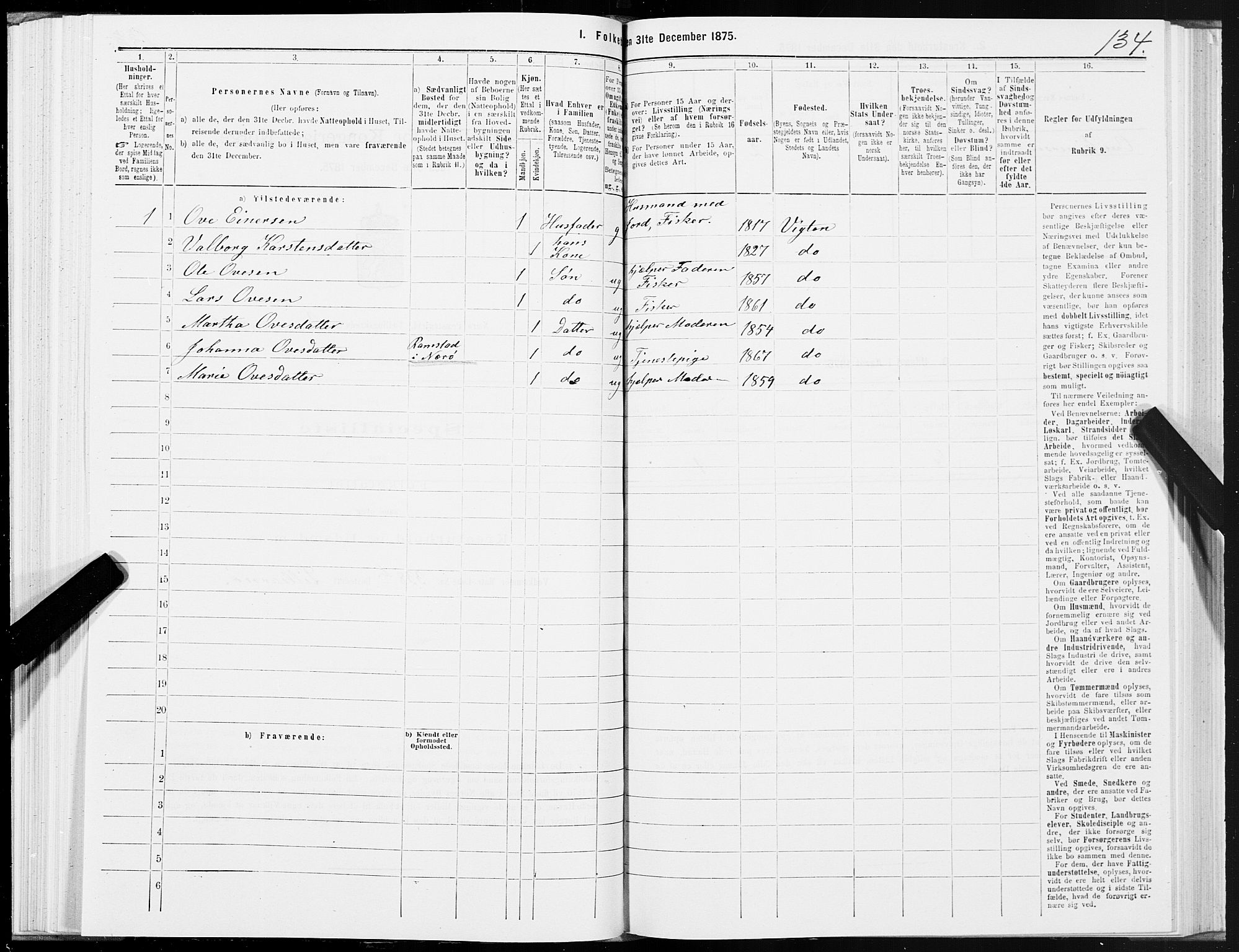 SAT, 1875 census for 1751P Nærøy, 1875, p. 2134