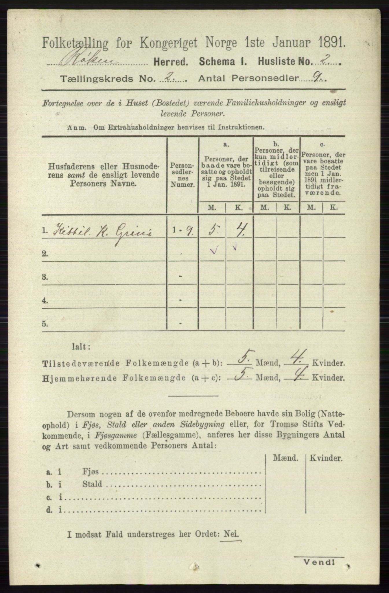 RA, 1891 census for 0627 Røyken, 1891, p. 466